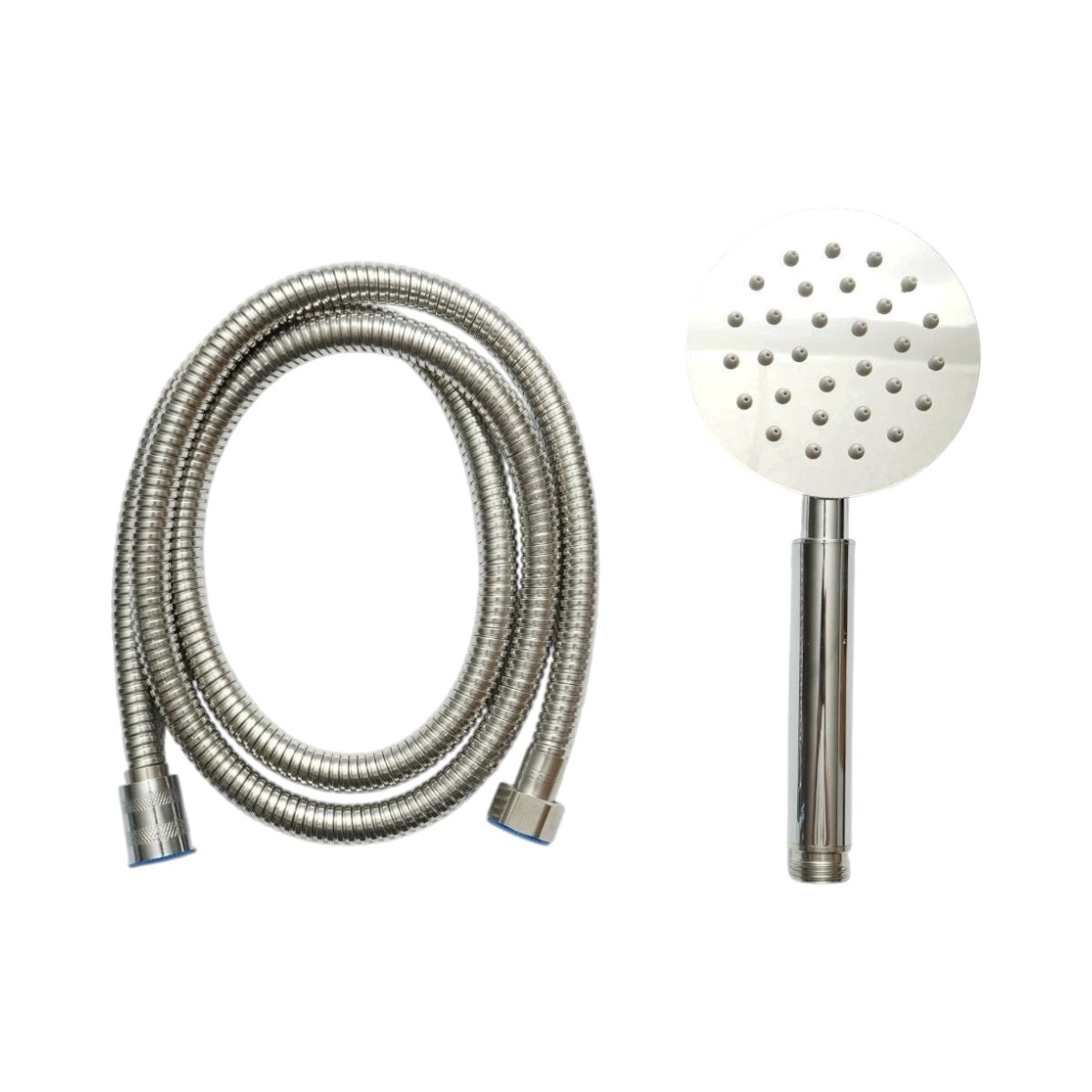 Set para dus cu furtun zincat 1.5m,  1 functie tip ploaie, duze silicon, crom lucios, otel inoxidabil 100x225mm - imagine 2