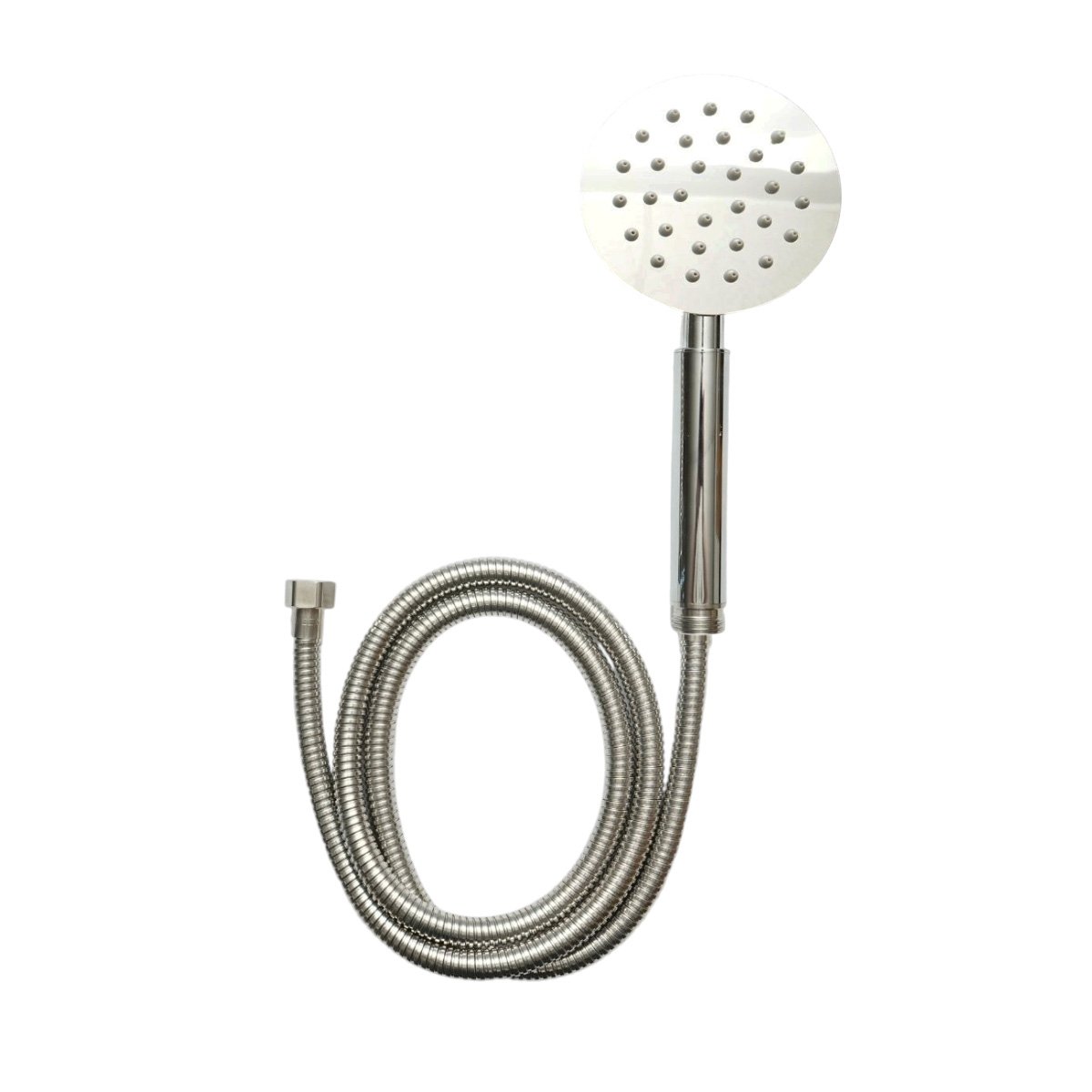 Set para dus cu furtun zincat 1.5m,  1 functie tip ploaie, duze silicon, crom lucios, otel inoxidabil 100x225mm