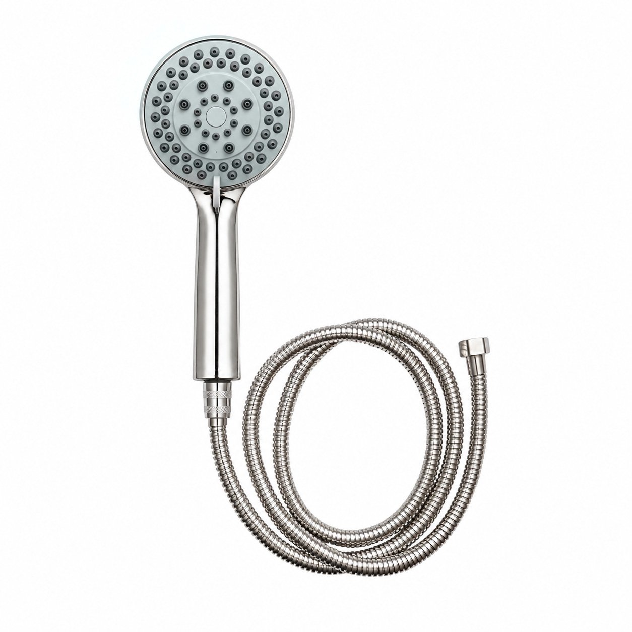Set para dus cu furtun zincat 1.5m, 5 functii, duze silicon, crom lucios, plastic 105x240mm