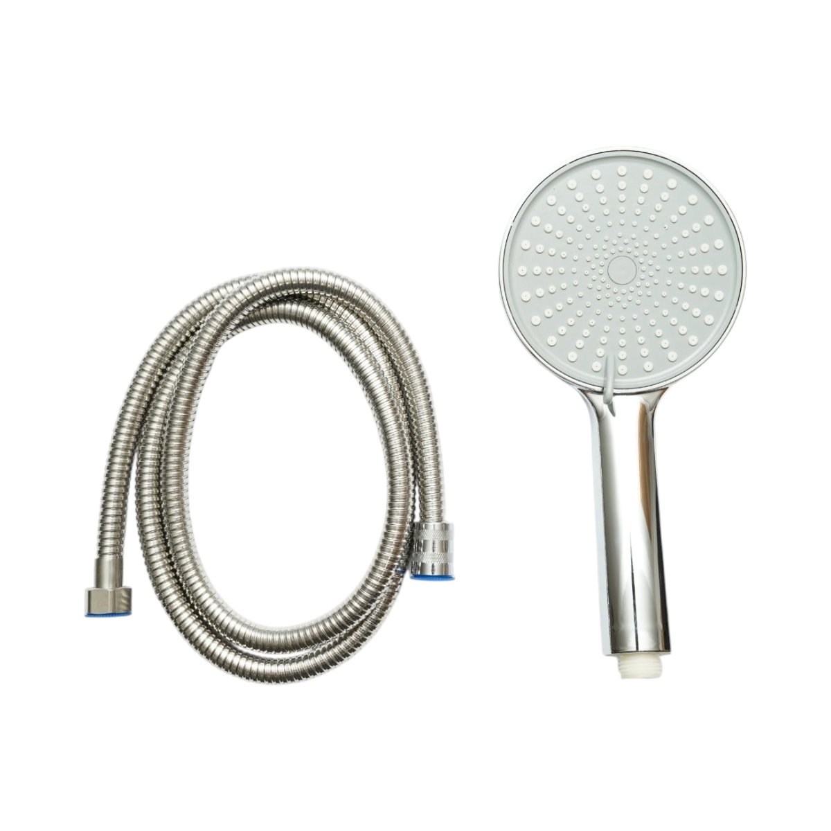 Set para dus cu furtun zincat 1.5m, 3 functii, duze silicon, crom lucios, plastic 120x250mm - imagine 2