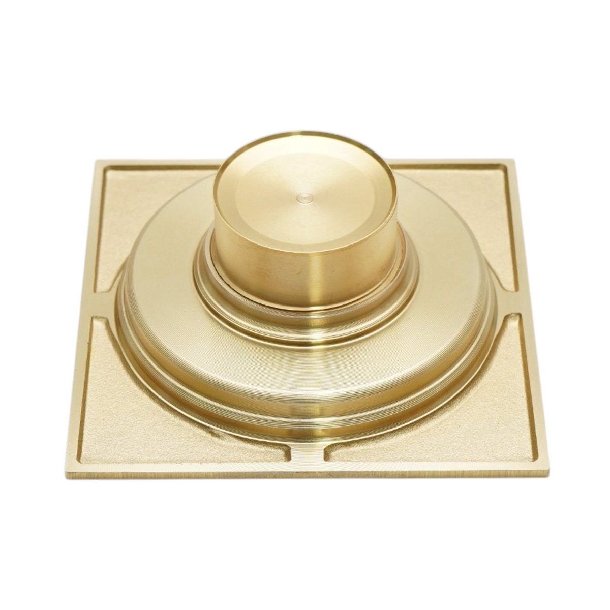Sifon de pardoseala patrat cu gratar, auriu satinat, otel inoxidabil 100x100mm - imagine 5