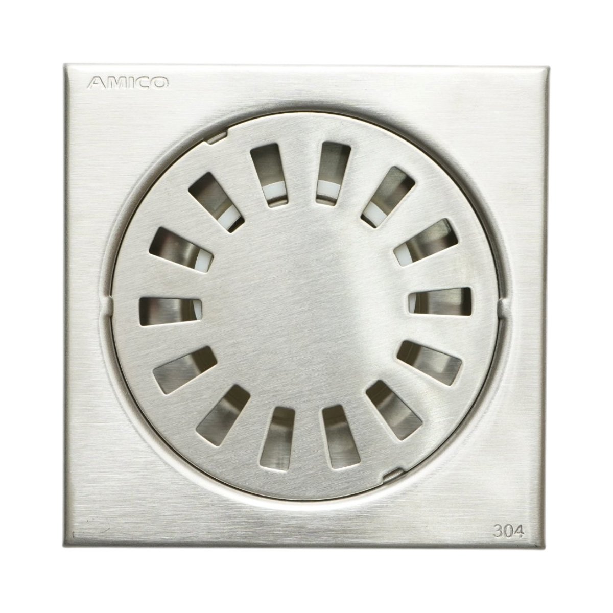 Sifon de pardoseala patrat cu gratar, argintiu satinat, otel inoxidabil 100x100mm - imagine 6