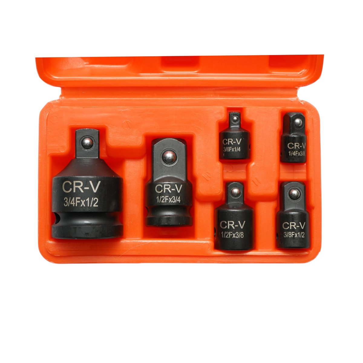 Trusa 6 adaptoare reductoare antrenor clichet chei tubulare cu patrat 1/4, 3/8, 1/2, 3/4 inch Cr-V Breckner Germany - imagine 3