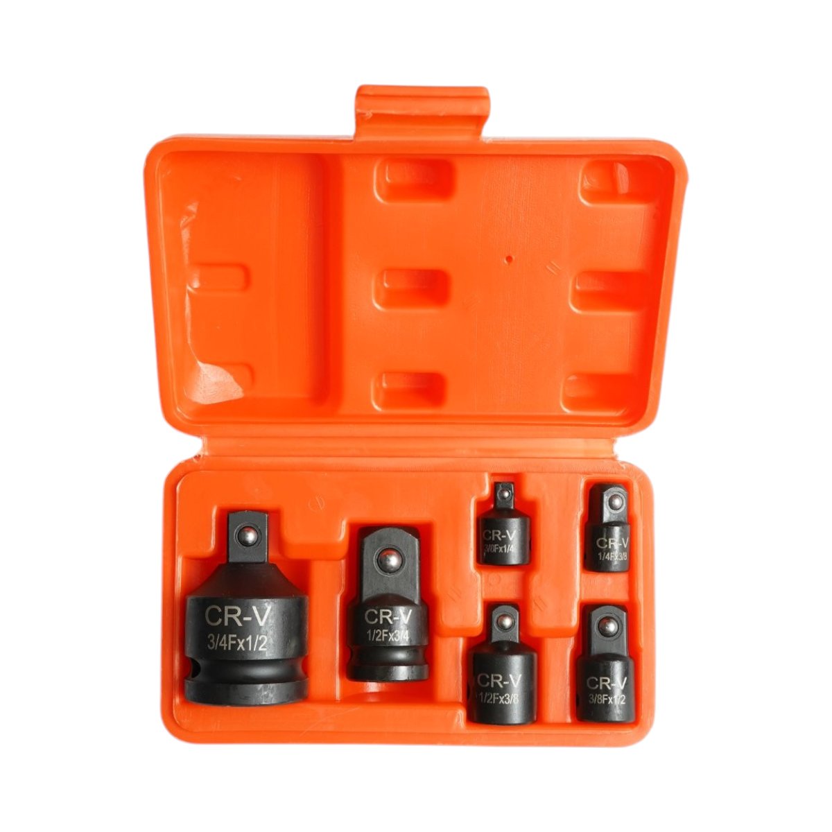 Trusa 6 adaptoare reductoare antrenor clichet chei tubulare cu patrat 1/4, 3/8, 1/2, 3/4 inch Cr-V Breckner Germany - imagine 2