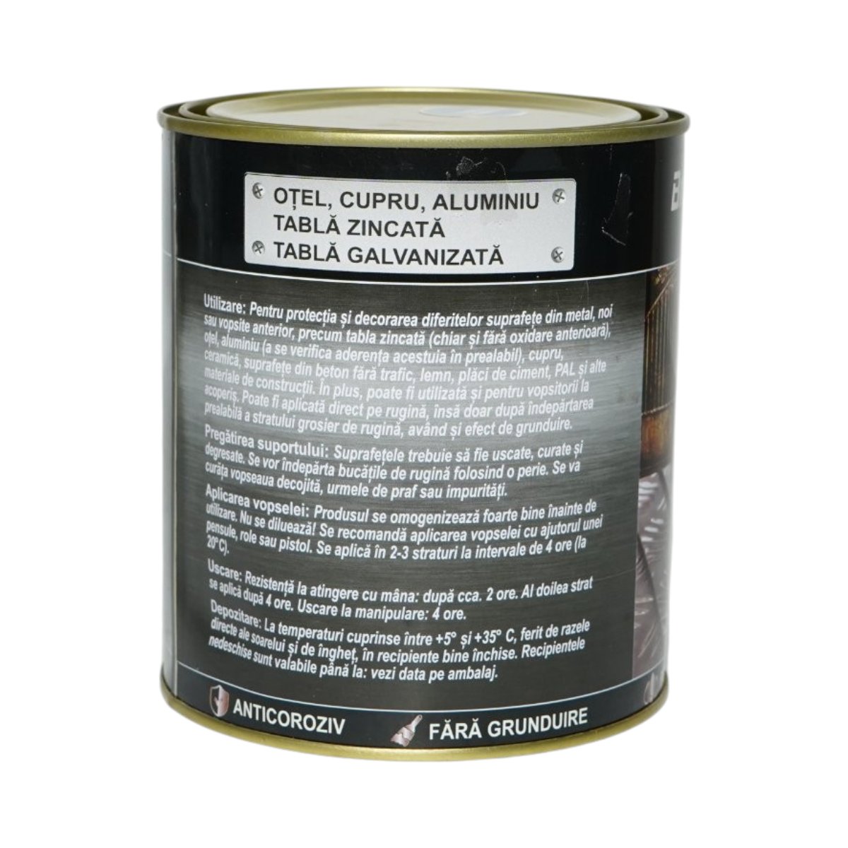 Vopsea email anticoroziva 3 in 1 albastru egee pentru metal 750g, direct pe rugina, pe baza de apa Breckner Germany - imagine 4