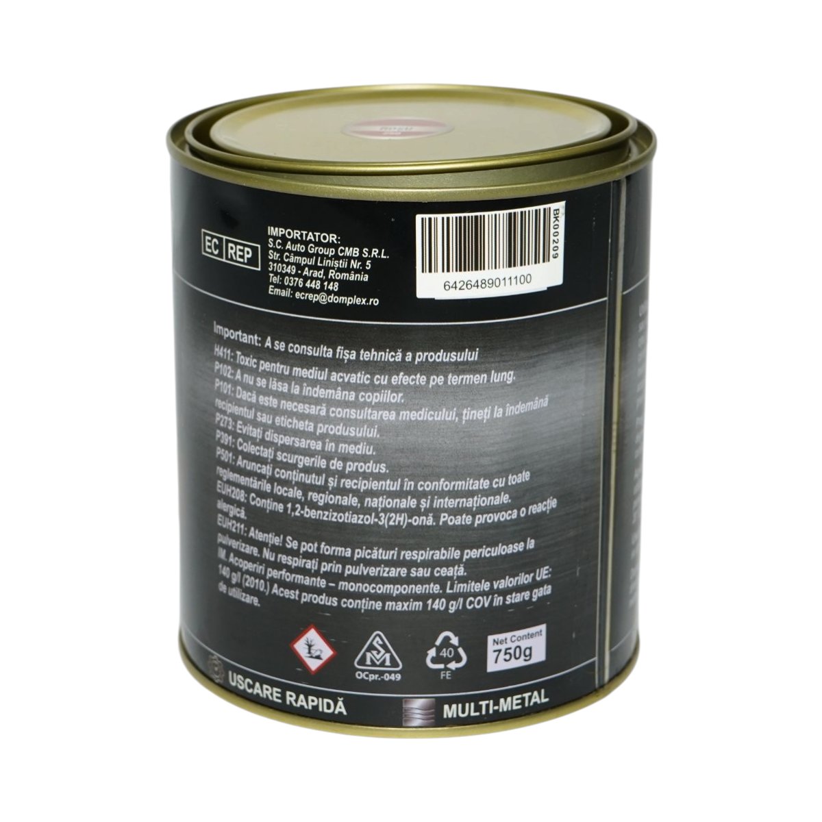 Vopsea email anticoroziva 3 in 1 rosu 250 pentru metal 750g, direct pe rugina, pe baza de apa Breckner Germany - imagine 3