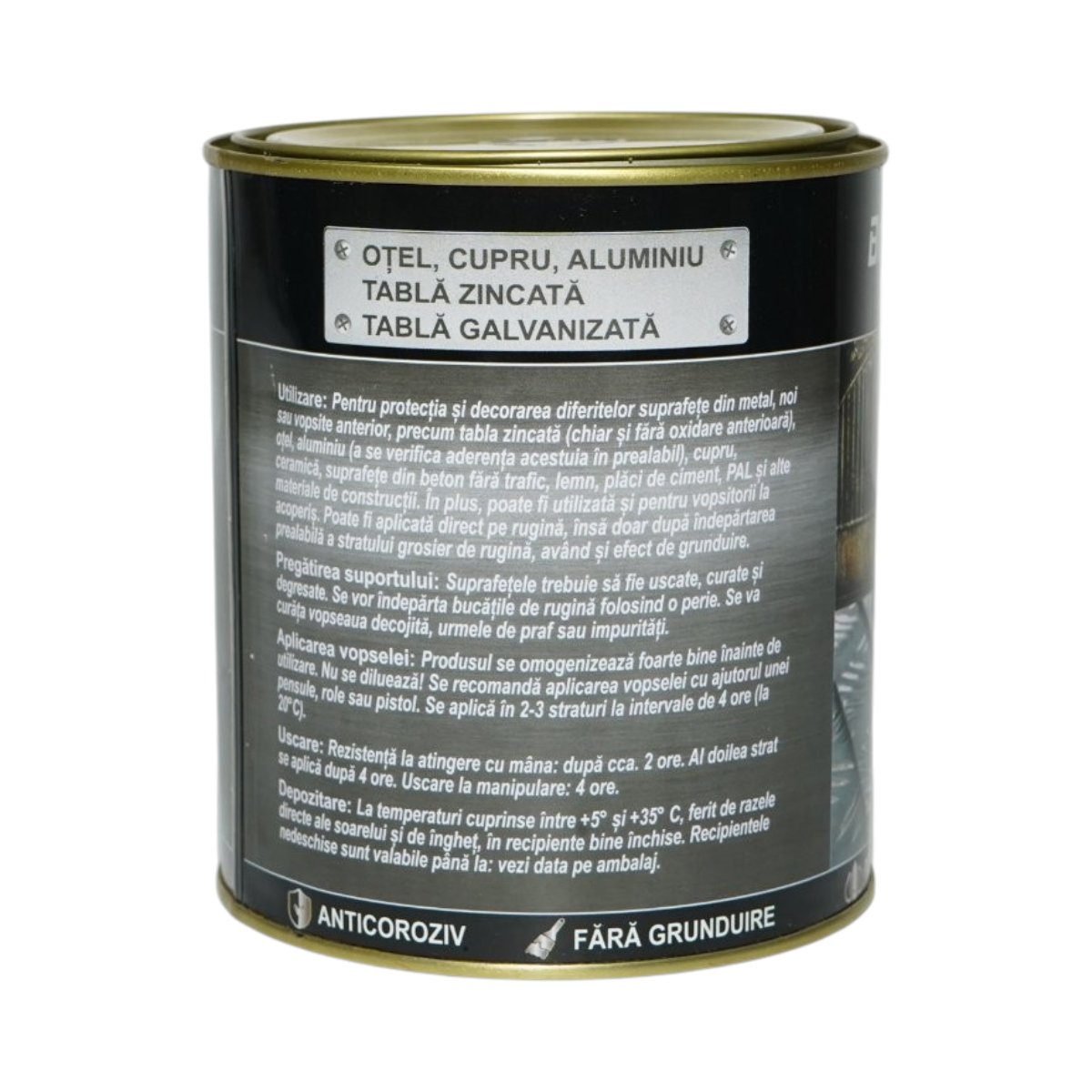 Vopsea email anticoroziva 3 in 1 albastru 650 pentru metal 750g, direct pe rugina, pe baza de apa Breckner Germany - imagine 4