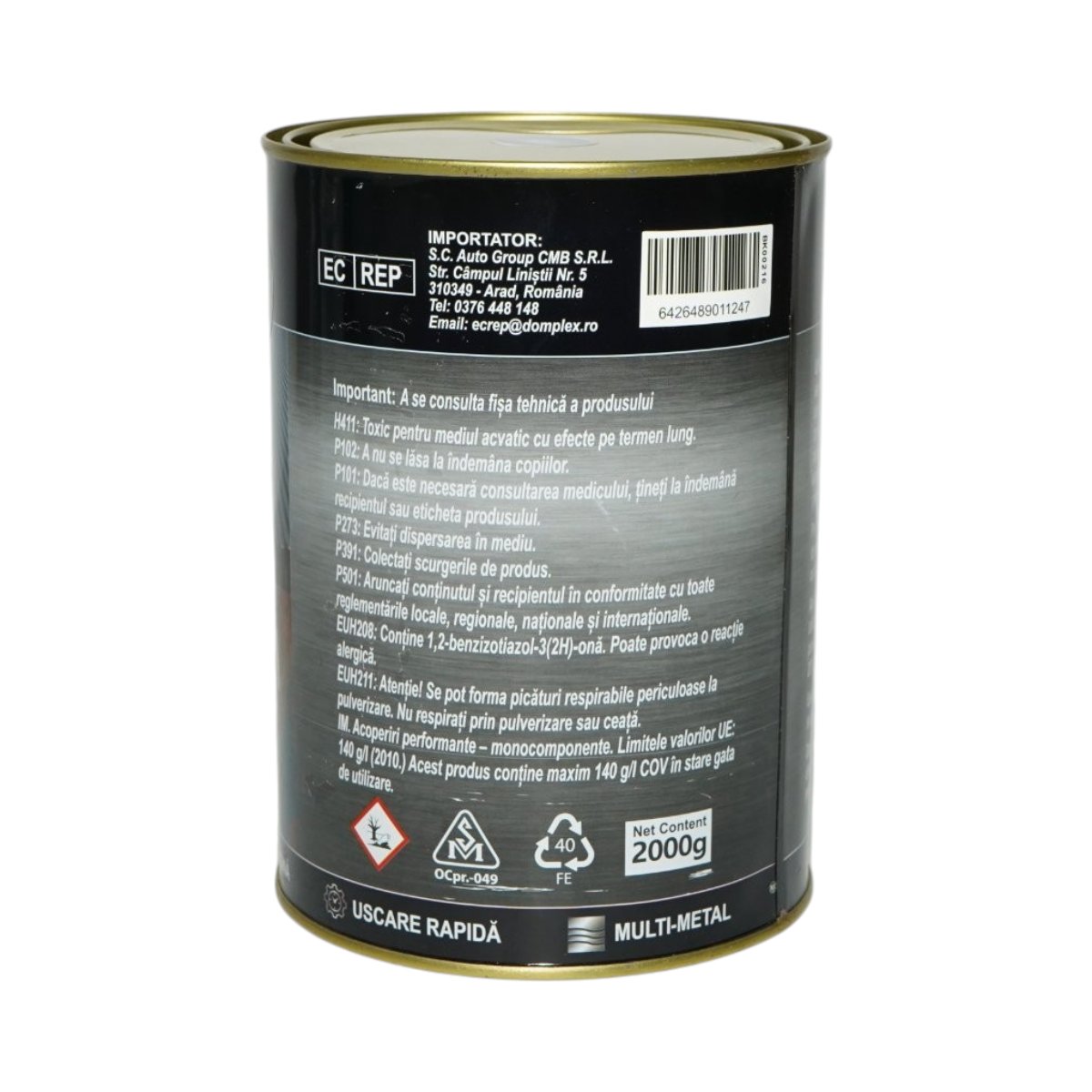 Vopsea email anticoroziva 3 in 1 albastru egee pentru metal 2kg, direct pe rugina, pe baza de apa Breckner Germany - imagine 3
