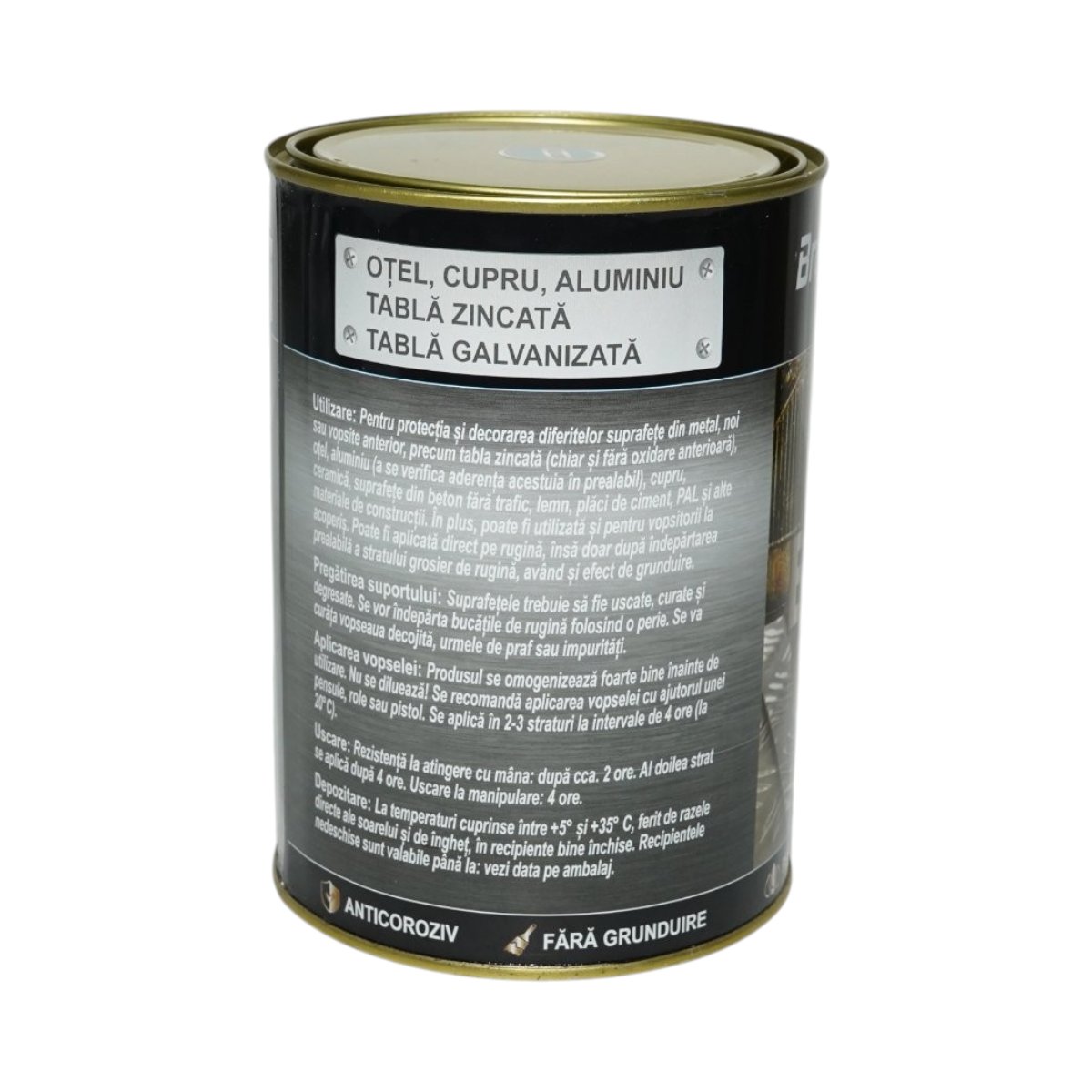 Vopsea email anticoroziva 3 in 1 argintie pentru metal 2kg, direct pe rugina, pe baza de apa Breckner Germany - imagine 4