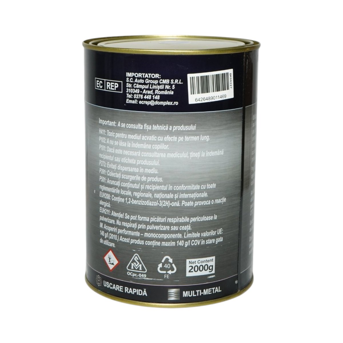Vopsea email anticoroziva 3 in 1 albastru 650 pentru metal 2kg, direct pe rugina, pe baza de apa Breckner Germany - imagine 3