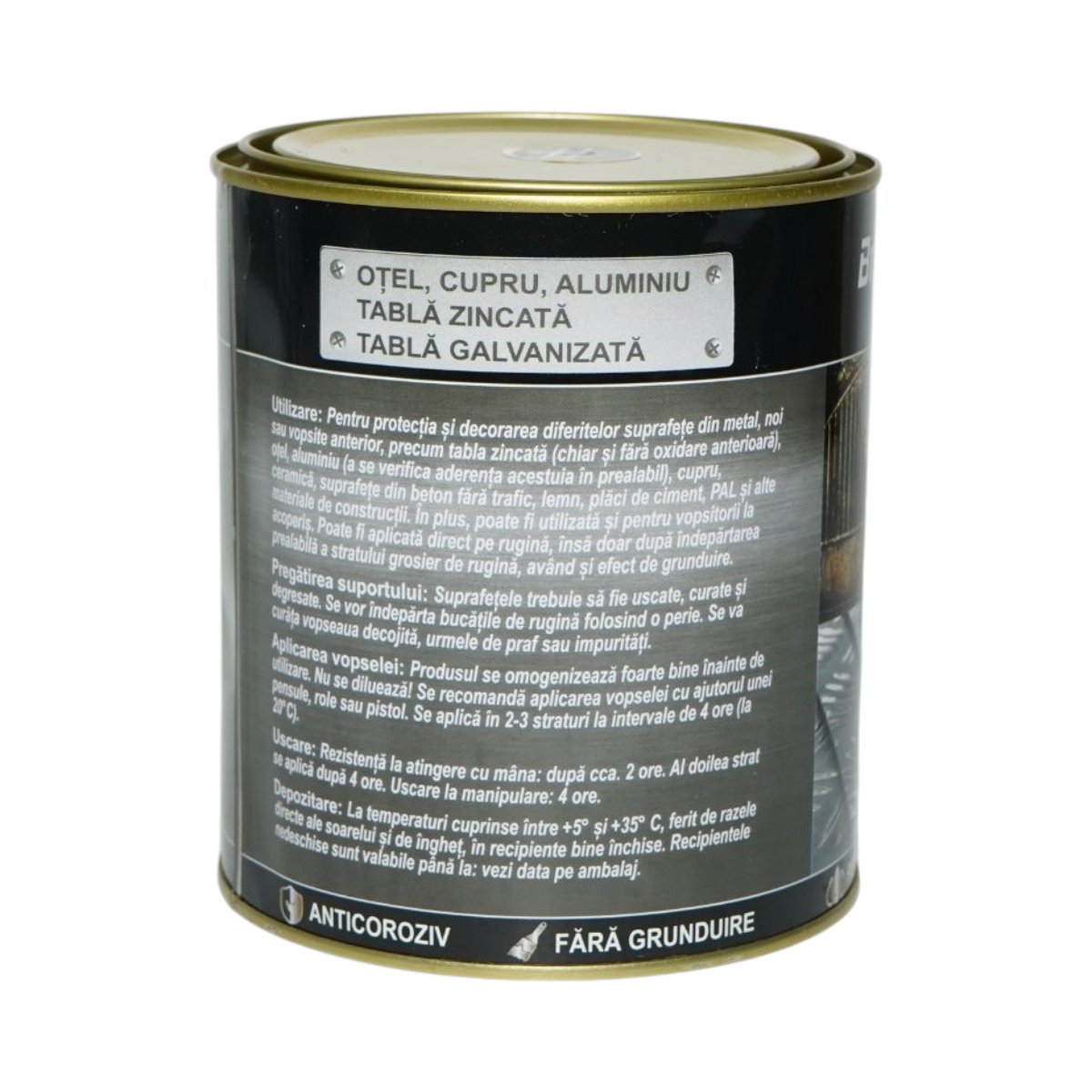 Vopsea email anticoroziva 3 in 1 maro ciocolatiu mat pentru metal 750g, direct pe rugina, pe baza de apa Breckner Germany - imagine 4