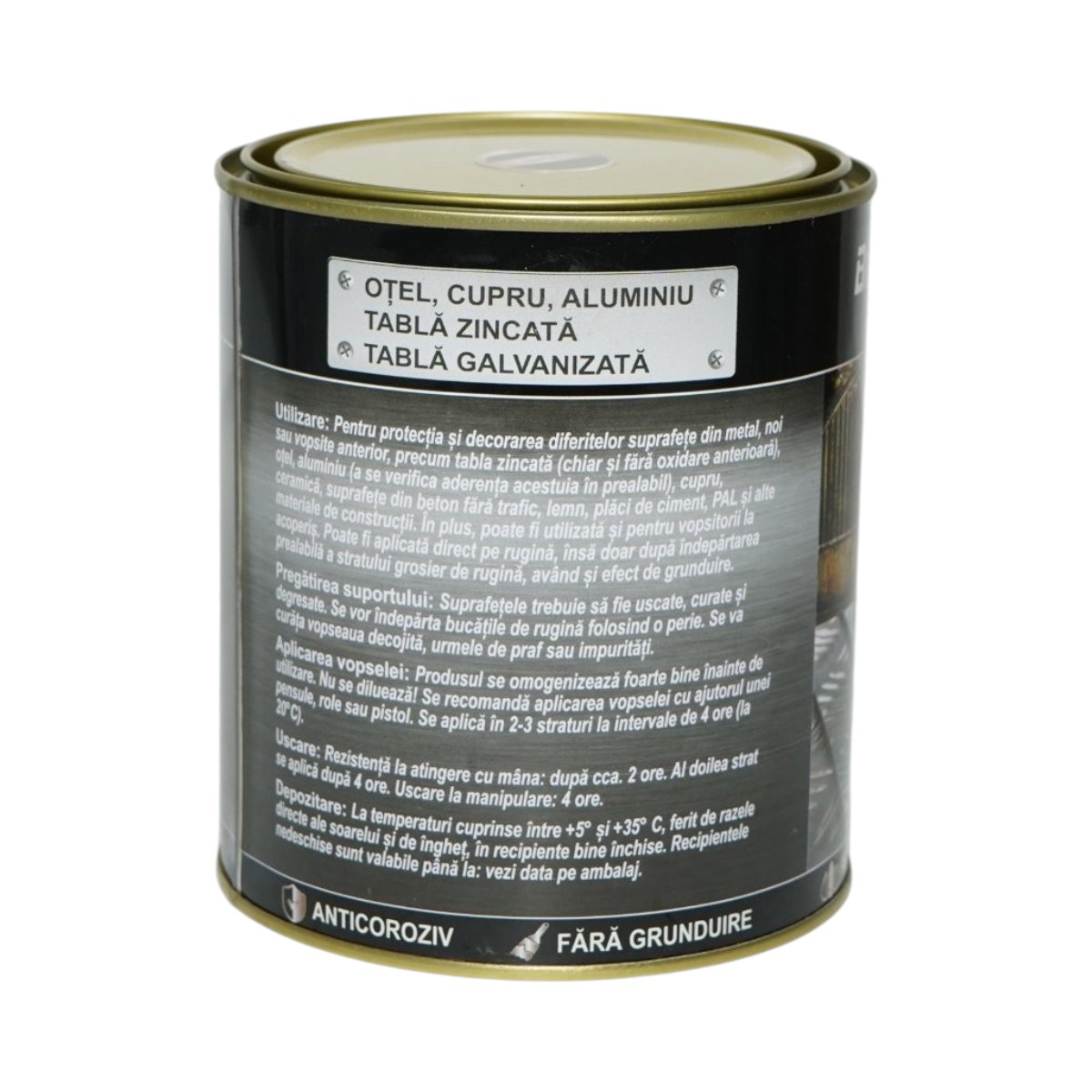 Vopsea email anticoroziva 3 in 1 visinie pentru metal 750g, direct pe rugina, pe baza de apa Breckner Germany - imagine 4