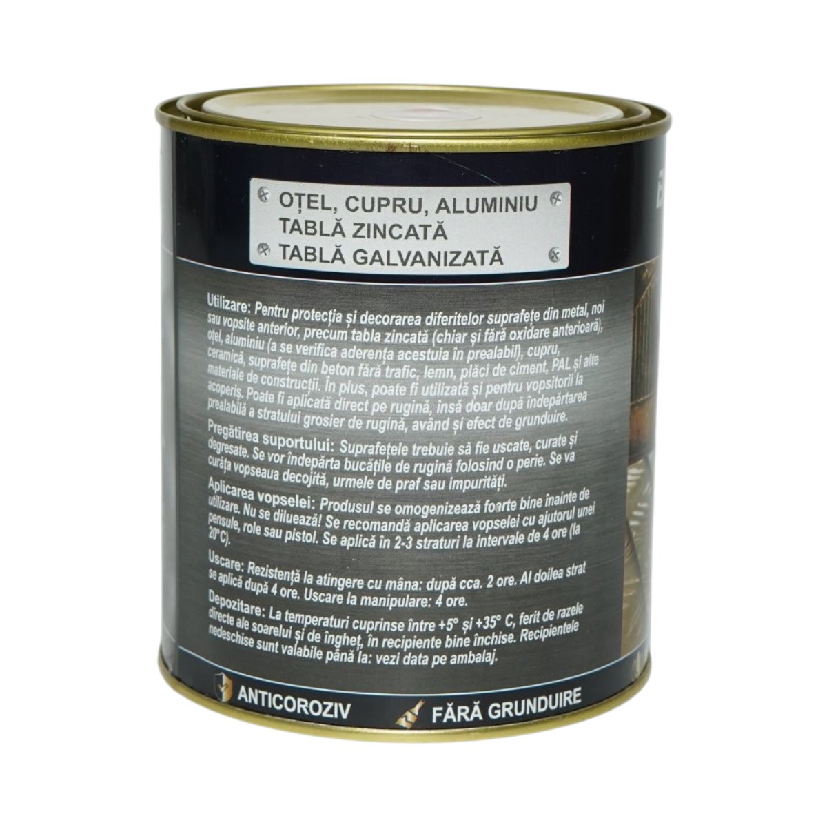 Vopsea email anticoroziva 3 in 1 cupru metalizat pentru metal 750g, direct pe rugina, pe baza de apa Breckner Germany - imagine 4