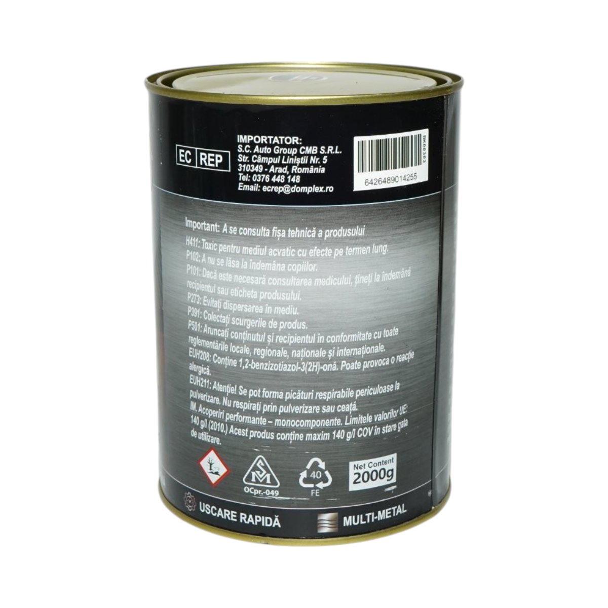 Vopsea email anticoroziva 3 in 1 maro ciocolatiu lucios pentru metal 2kg, direct pe rugina, pe baza de apa Breckner Germany - imagine 3