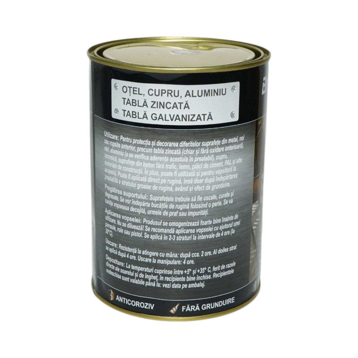 Vopsea email anticoroziva 3 in 1 maro ciocolatiu lucios pentru metal 2kg, direct pe rugina, pe baza de apa Breckner Germany - imagine 4