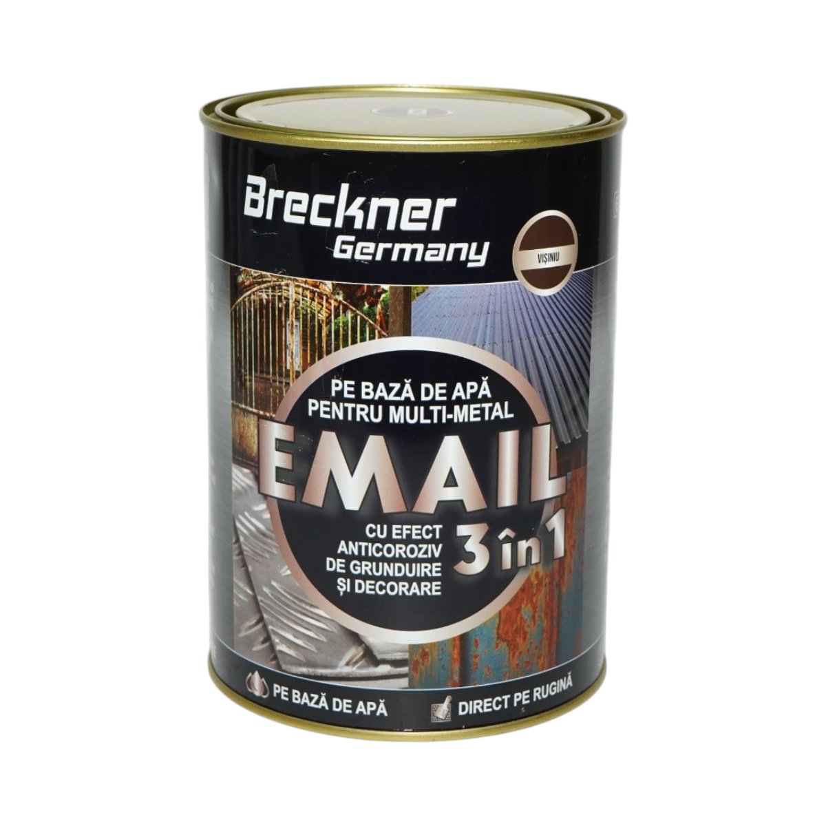 Vopsea email anticoroziva 3 in 1 visinie pentru metal 2kg, direct pe rugina, pe baza de apa Breckner Germany - imagine 2