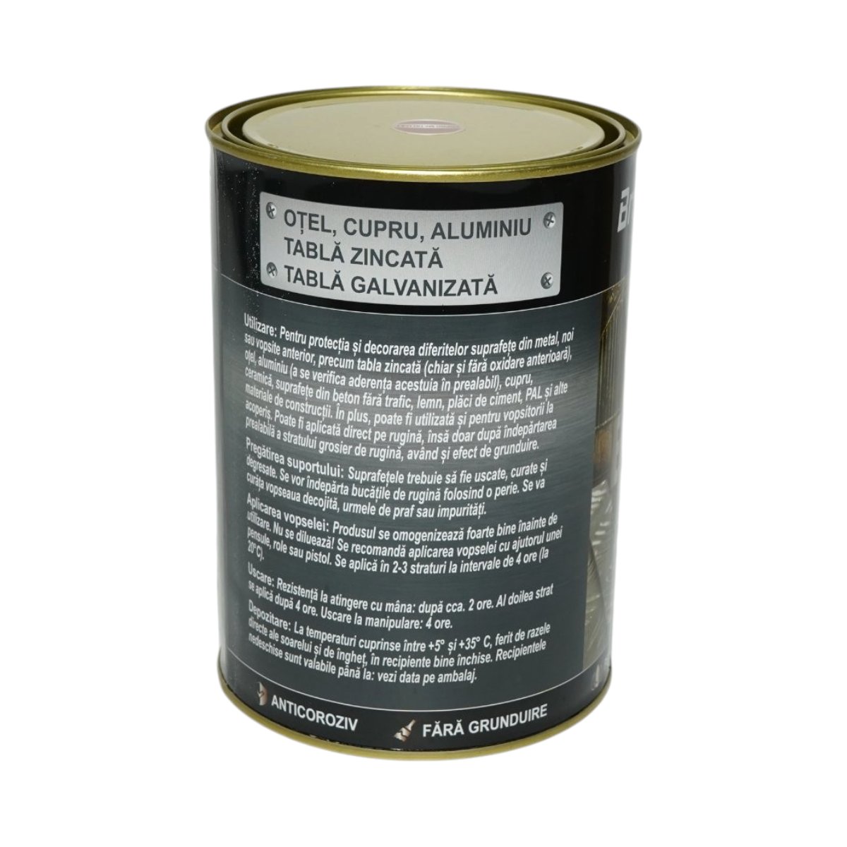 Vopsea email anticoroziva 3 in 1 cupru metalizat pentru metal 2kg, direct pe rugina, pe baza de apa Breckner Germany - imagine 3