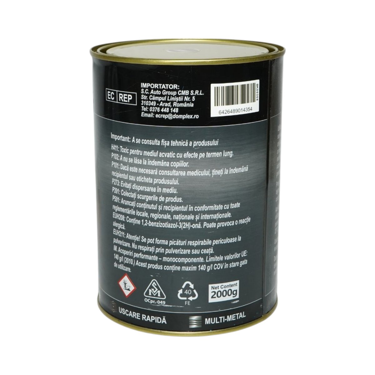 Vopsea email anticoroziva 3 in 1 cupru metalizat pentru metal 2kg, direct pe rugina, pe baza de apa Breckner Germany - imagine 4