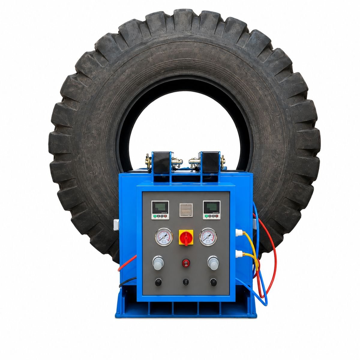 Masina vulcanizare la cald anvelope utilaje grele OTR, incalzire dubla 2400W, presare pneumatica - imagine 4