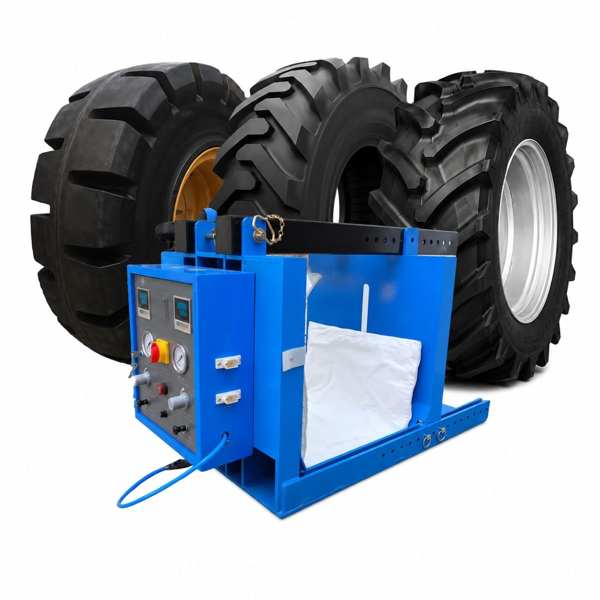 Masina vulcanizare la cald anvelope utilaje grele OTR, incalzire dubla 2400W, presare pneumatica - imagine 3