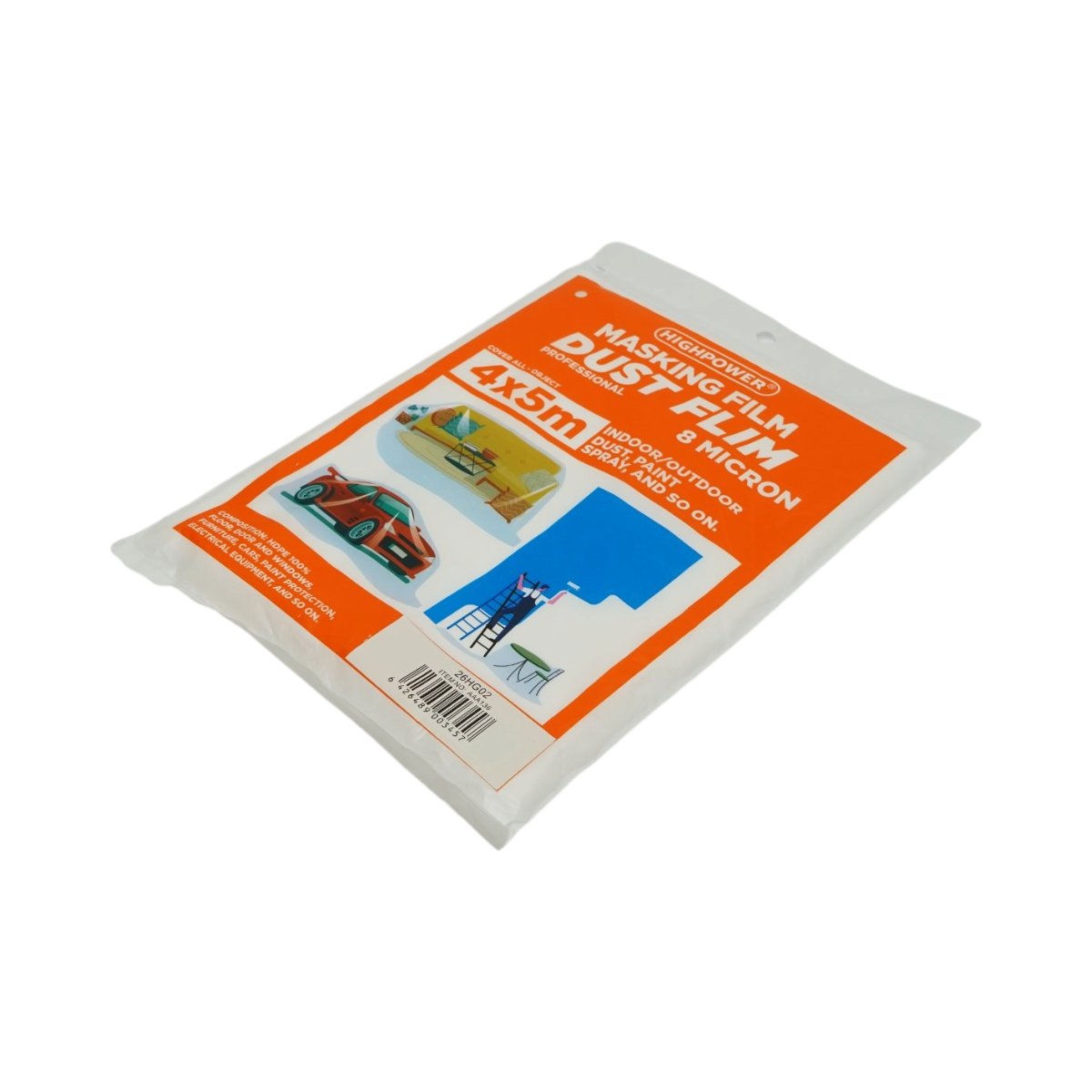 Folie protectie zugravit si vopsit 5x4m, 20mp, HDPE 8 microni HighPower - imagine 4