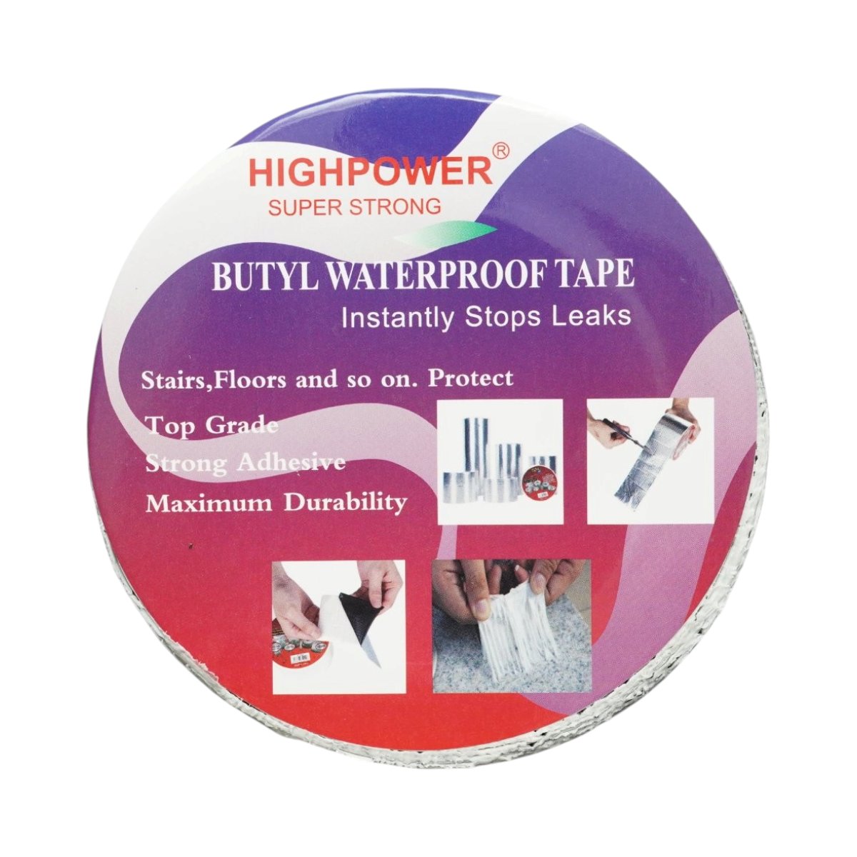 Banda butilica hidroizolanta autoadeziva 100mm x 5m cu folie de aluminiu HighPower - imagine 6