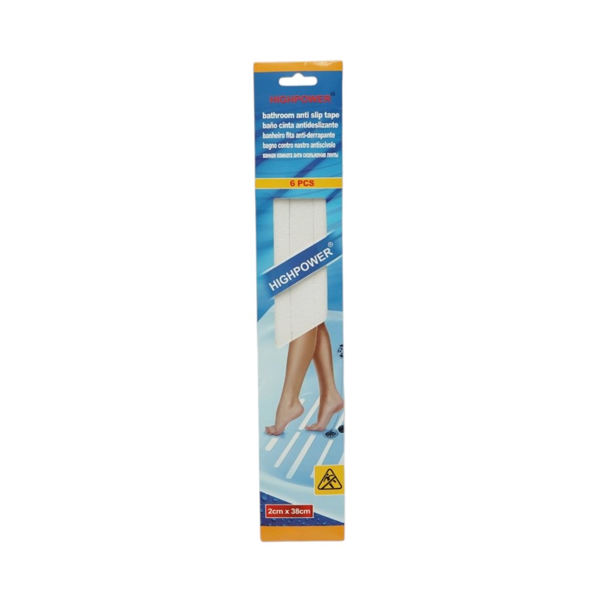 Banda antiderapanta transparenta autoadeziva 20x380mm 6 buc/set HighPower - imagine 2
