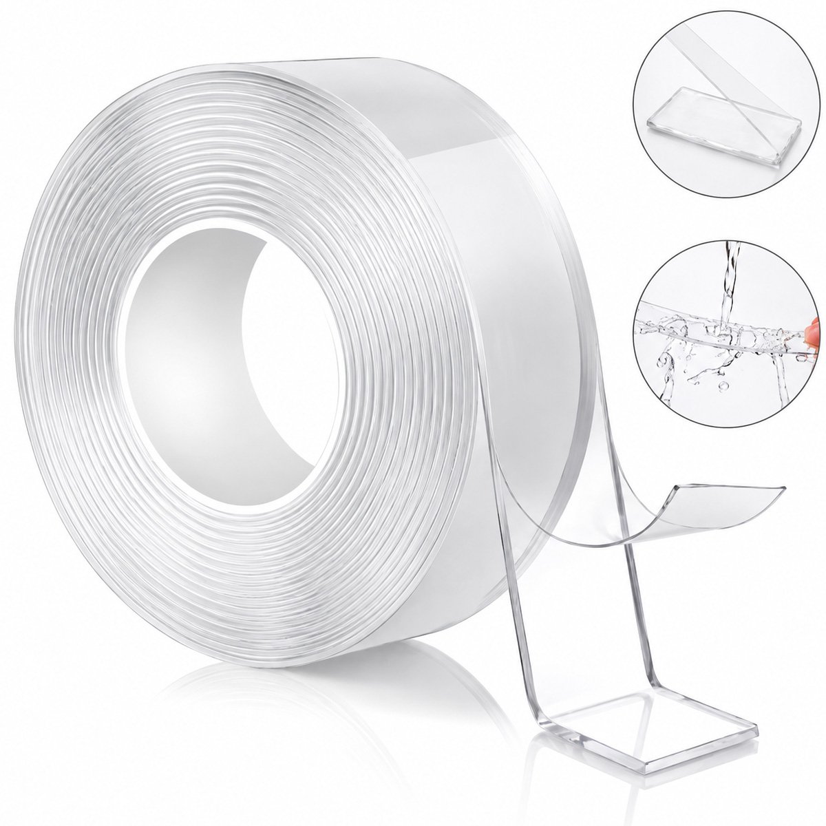 Banda dublu adeziva transparenta reutilizabila 30mm x 3m Nano Tape Crystal HighPower