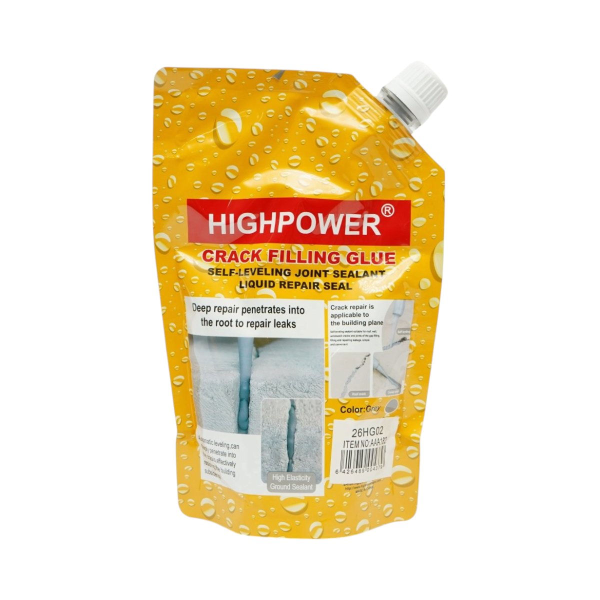 Sigilant autonivelant elastic pentru umplere si reparare fisuri beton gri 500g HighPower - imagine 2