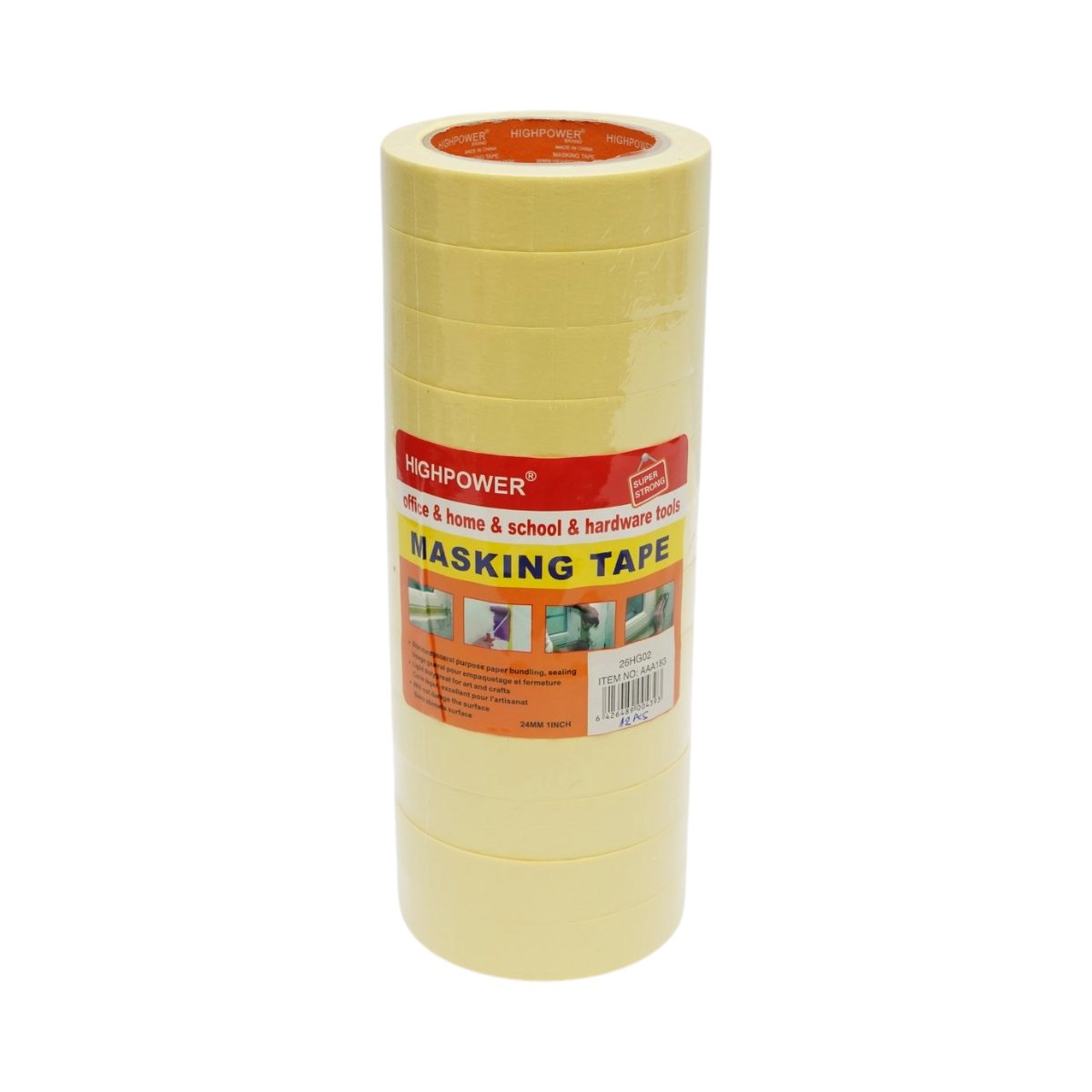 Banda adeziva mascare uz general 24mm x 36m din hartie galbena HighPower - imagine 6