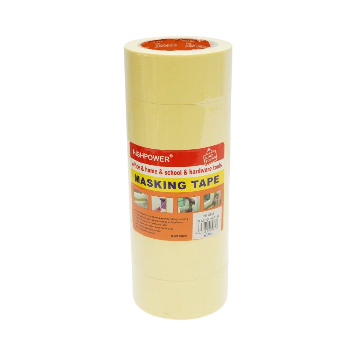 Banda adeziva mascare uz general 48mm x 36m din hartie galbena HighPower - imagine 7