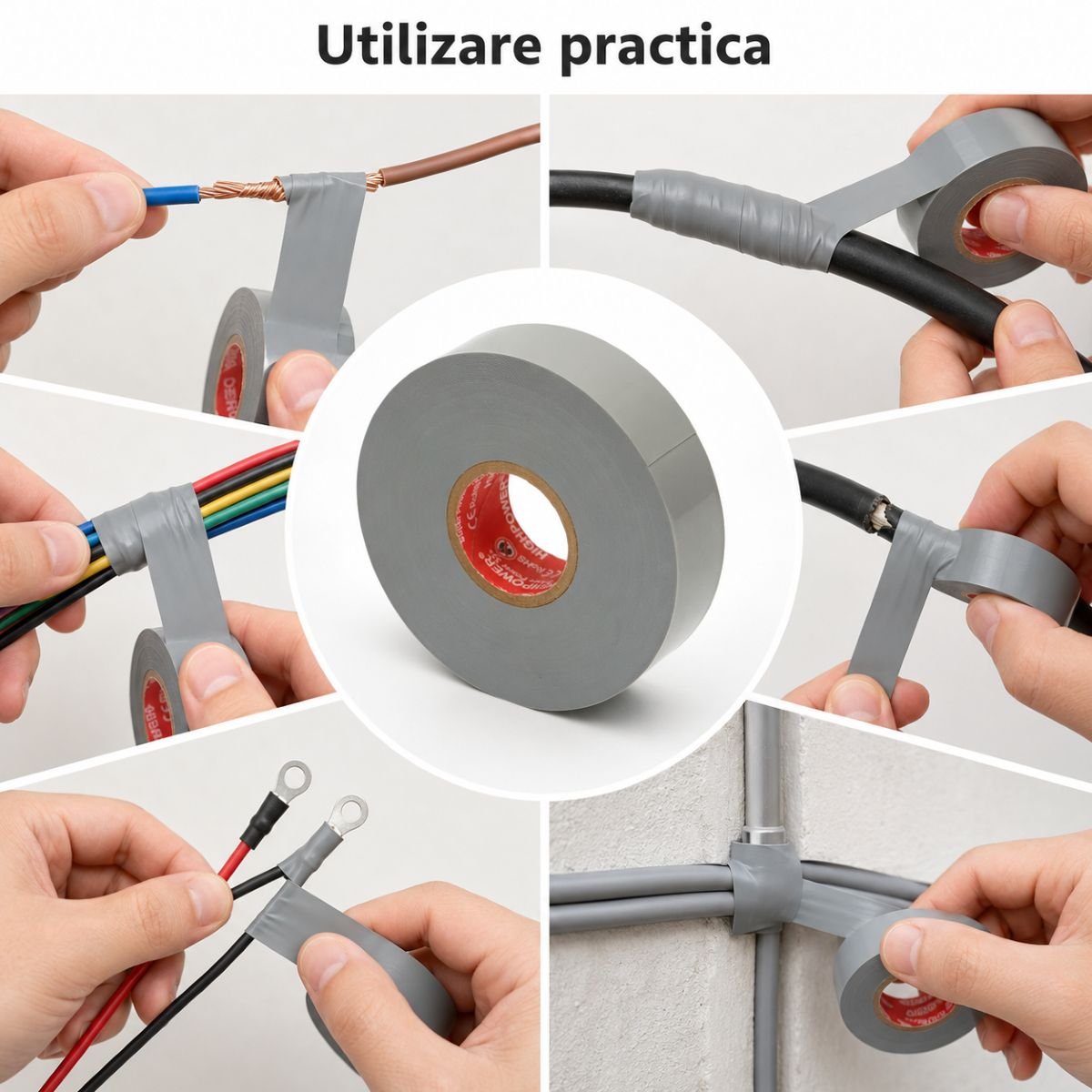 Banda izolatoare gri vinil 19mm x 20m Premium Super Power 33+ HighPower - imagine 4