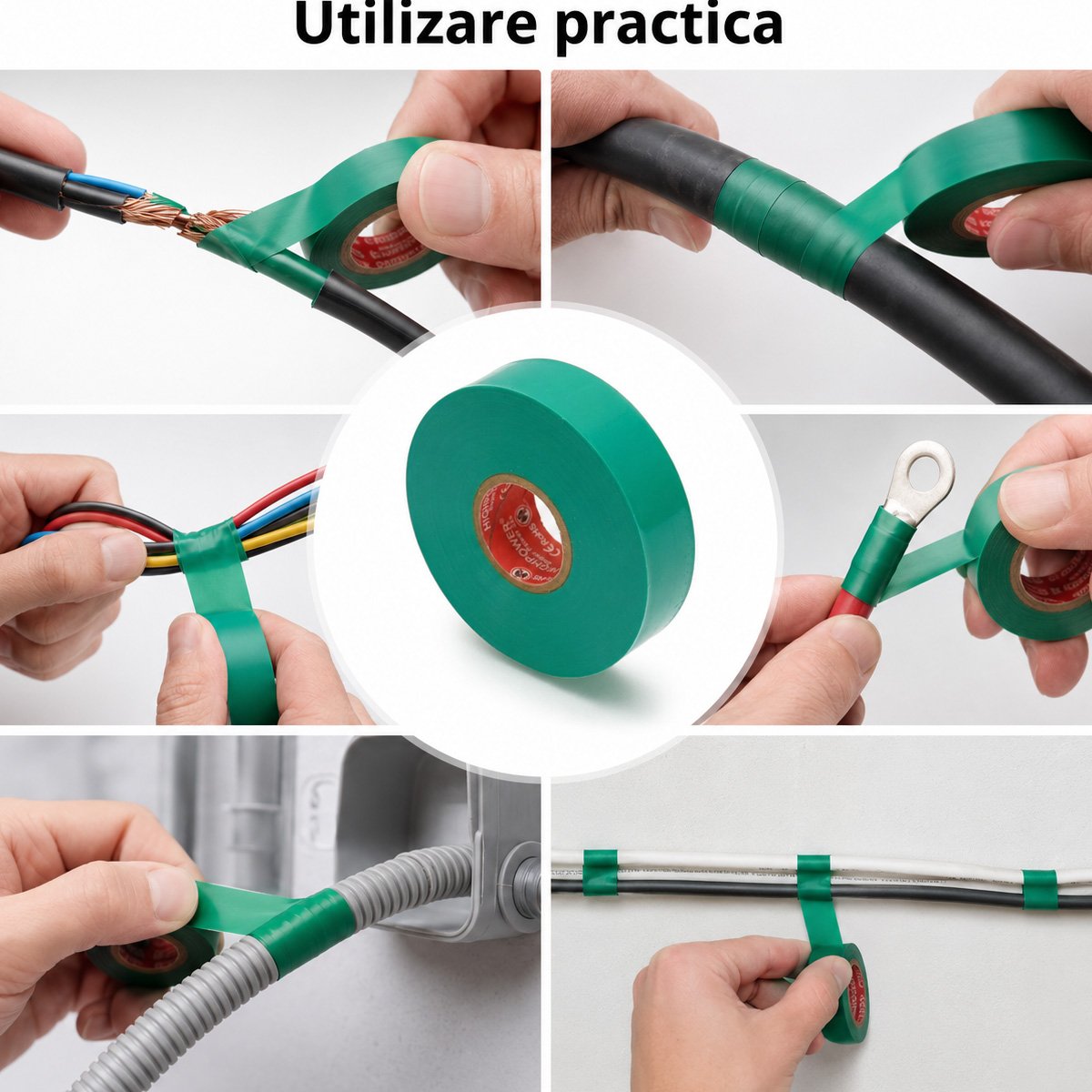 Banda izolatoare verde vinil 19mm x 20m Premium Super Power 33+ HighPower - imagine 4