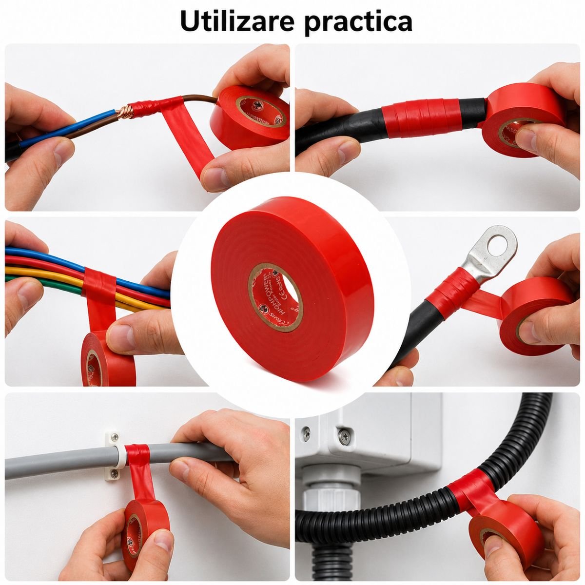 Banda izolatoare rosie vinil 19mm x 20m Premium Super Power 33+ HighPower - imagine 4