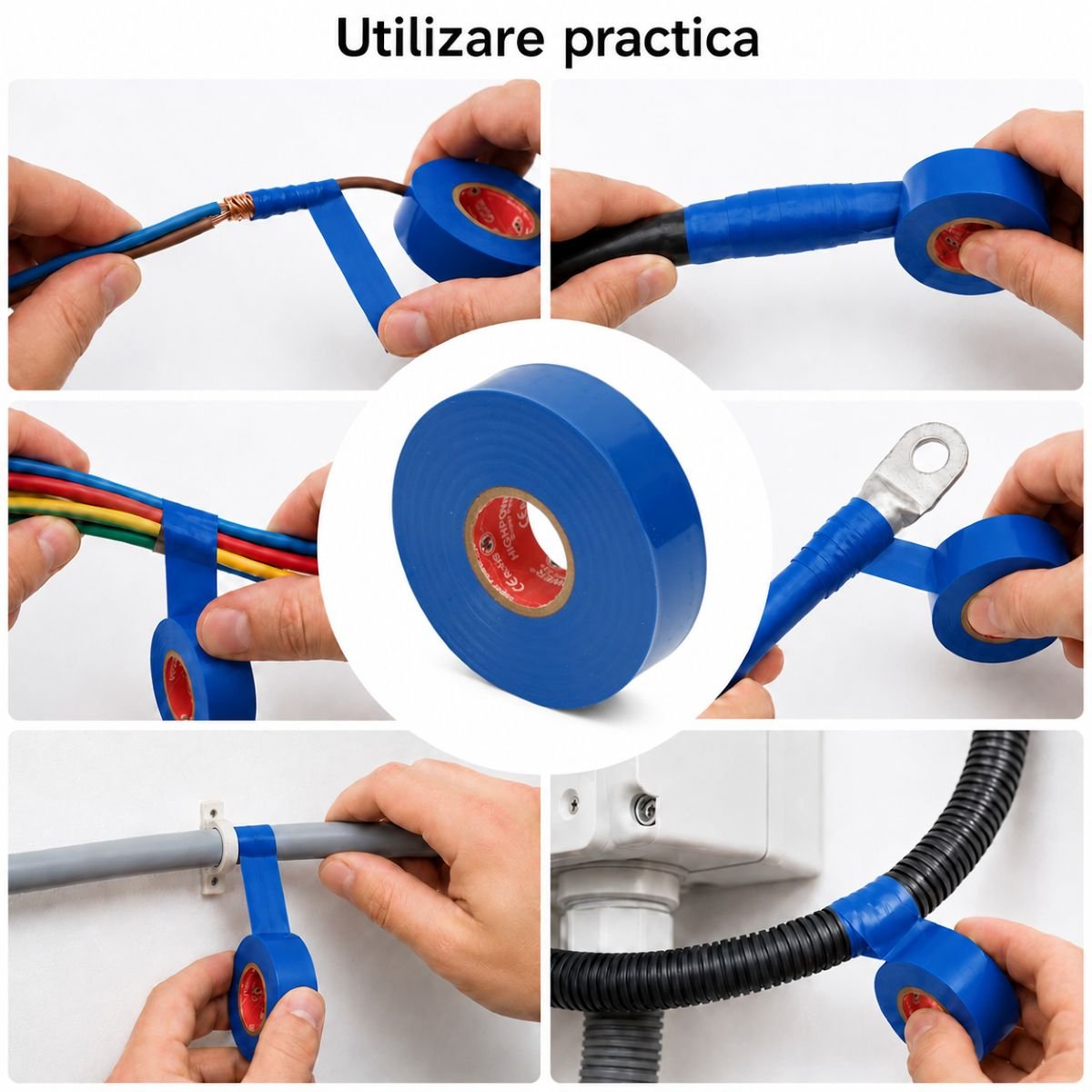 Banda izolatoare albastra vinil 19mm x 20m Premium Super Power 33+ HighPower - imagine 4