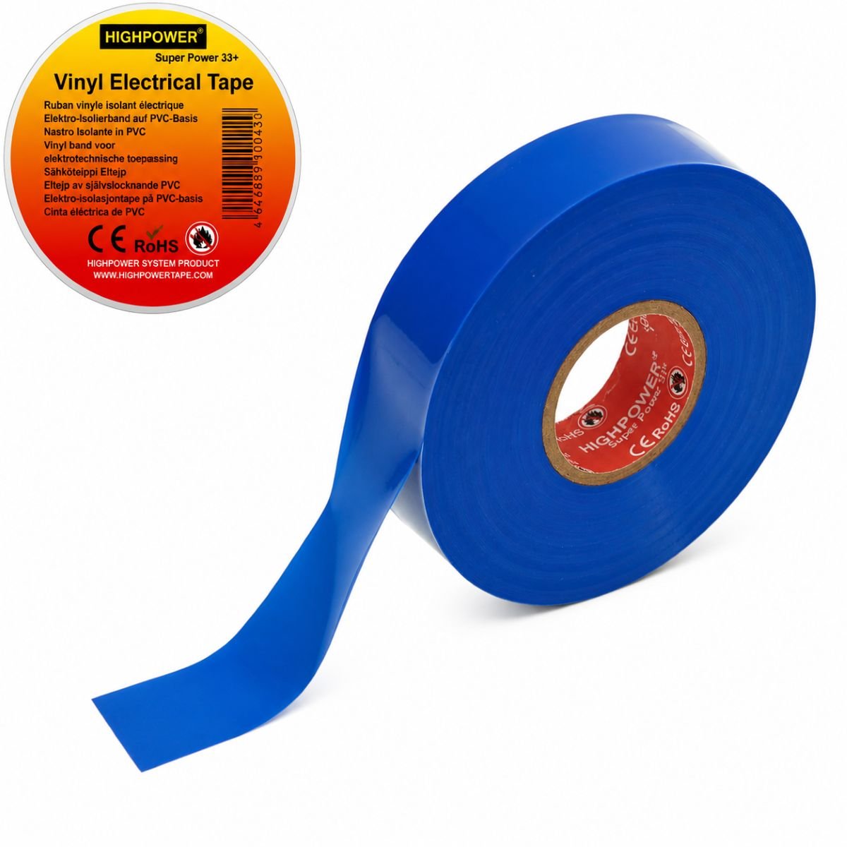 Banda izolatoare albastra vinil 19mm x 20m Premium Super Power 33+ HighPower