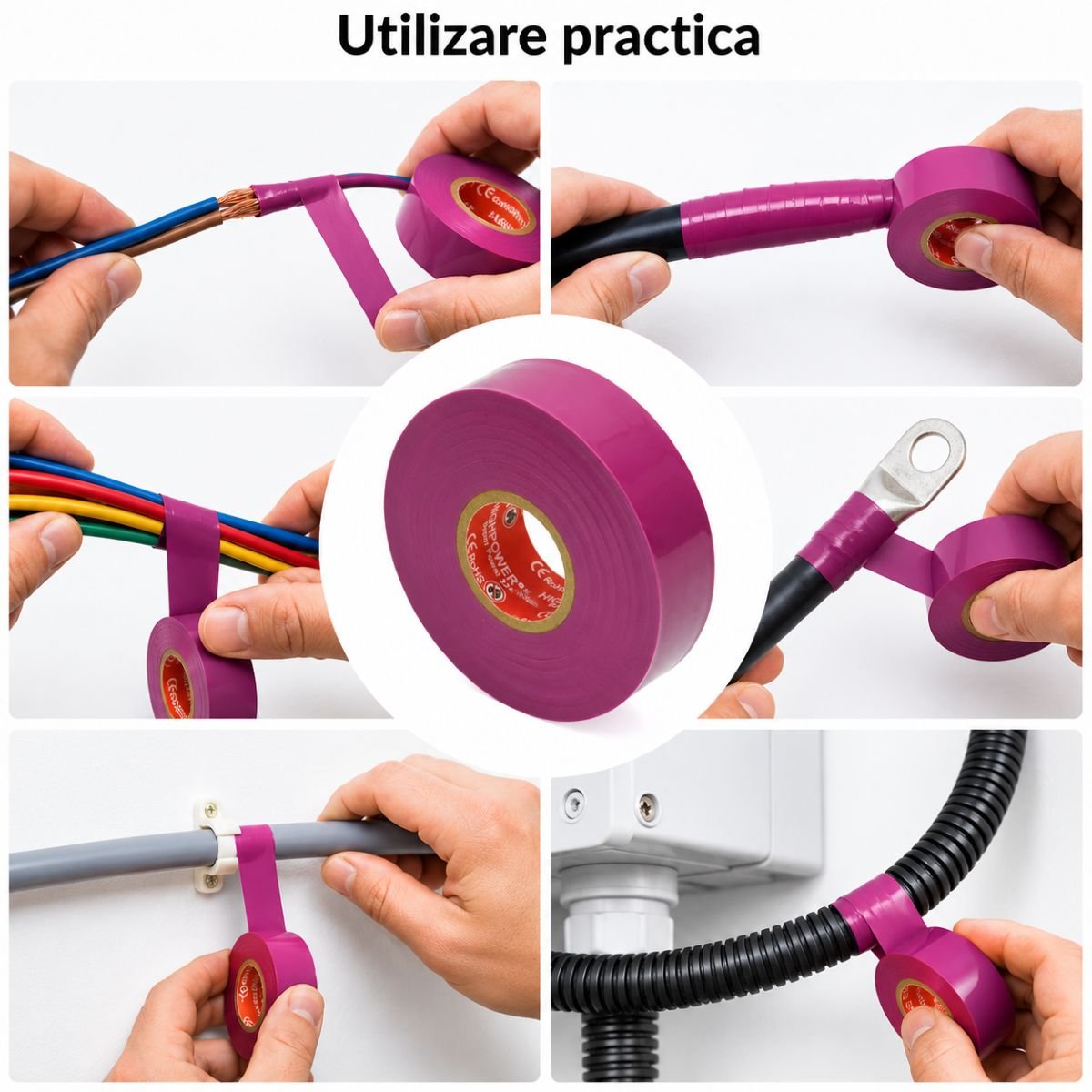 Banda izolatoare mov vinil 19mm x 20m Premium Super Power 33+ HighPower - imagine 4