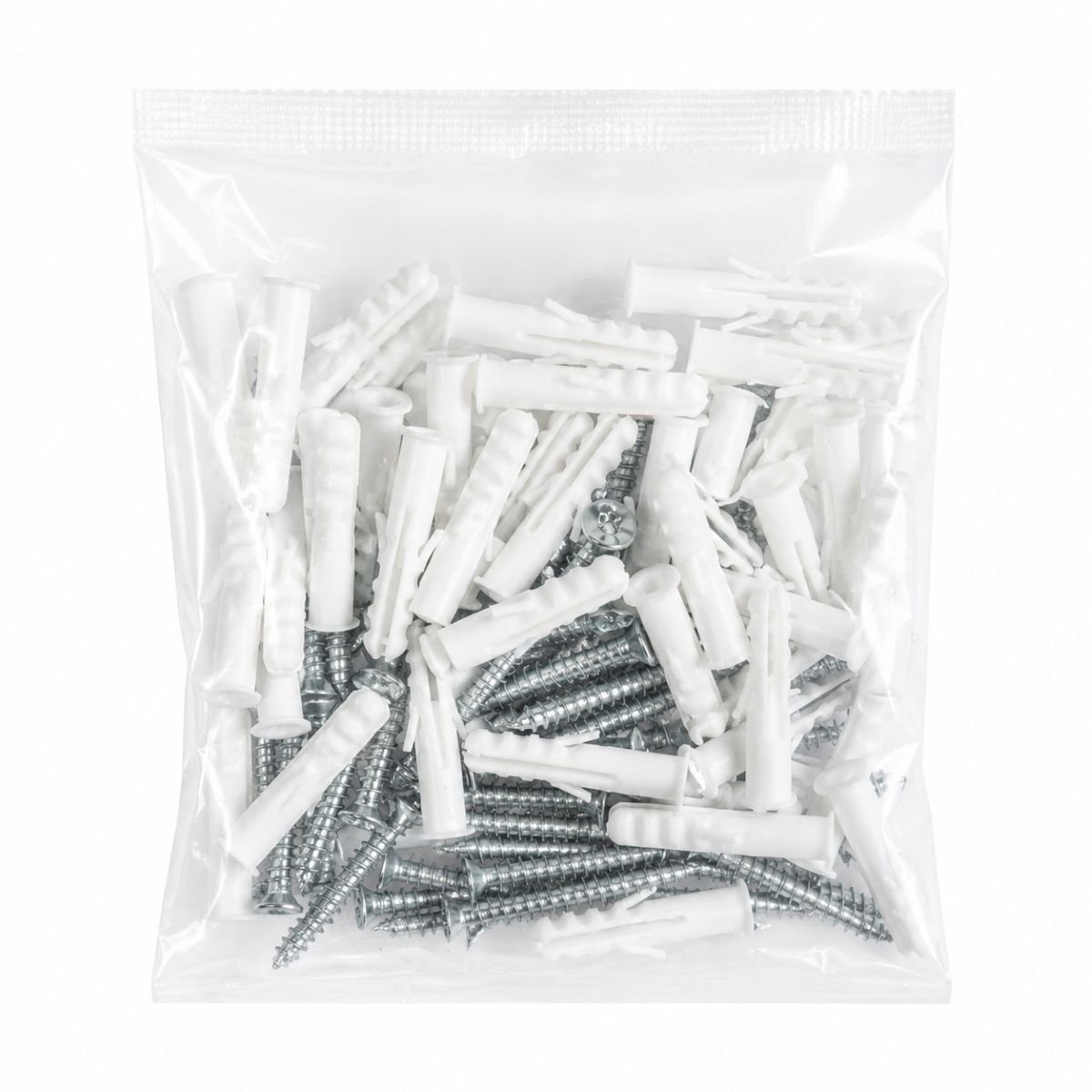 Set diblu universal din plastic alb 6x30mm cu surub 4x30mm 50 buc/set - imagine 3