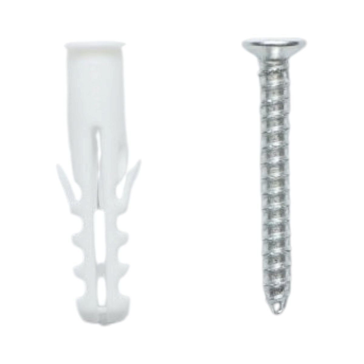 Set diblu universal din plastic alb 6x30mm cu surub 4x30mm 50 buc/set