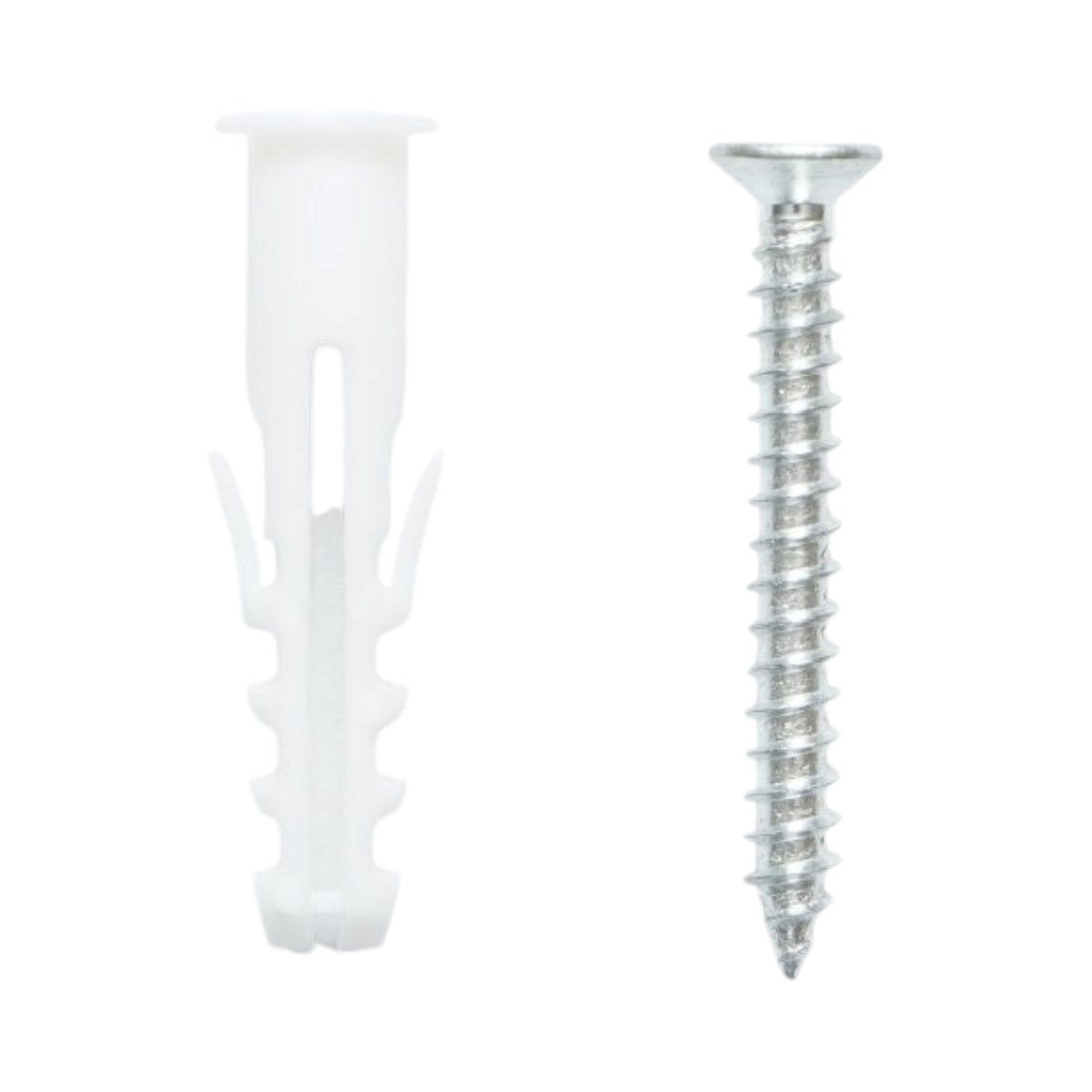 Set diblu universal din plastic alb 8x40mm cu surub 5x40mm 50 buc/set