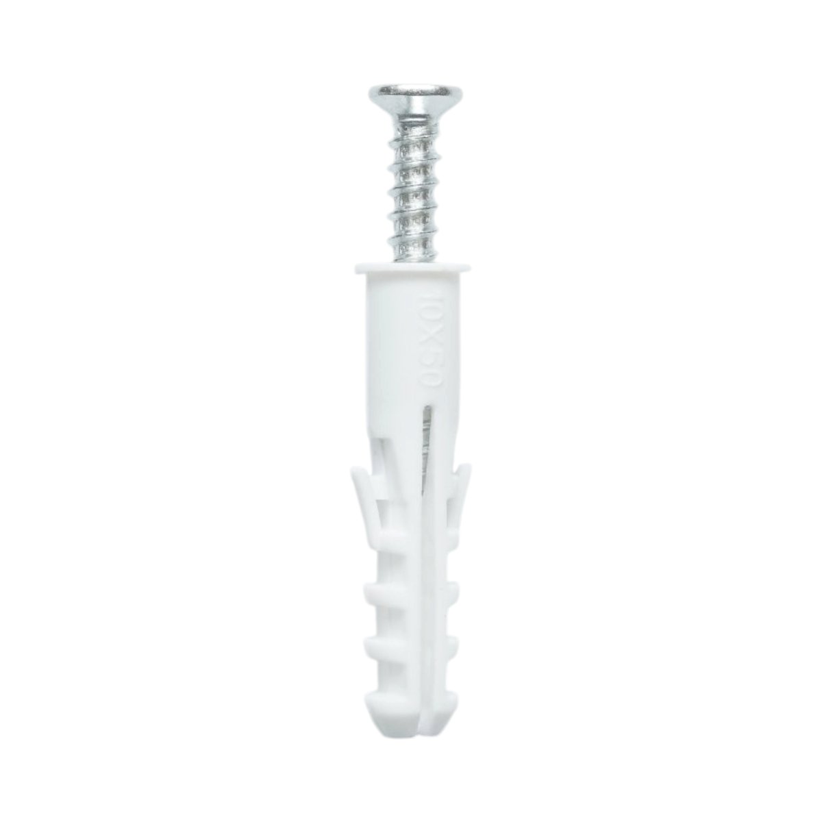 Set diblu universal din plastic alb 10x50mm cu surub 6x45mm 50 buc/set - imagine 2