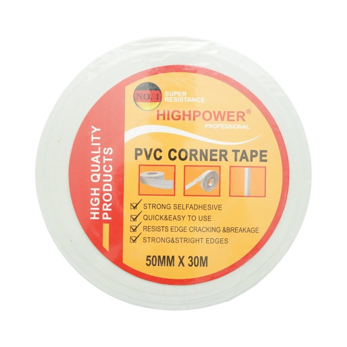 Banda protectie colturi rigips 50mm x 30m PVC perforata autoadeziva HighPower - imagine 6