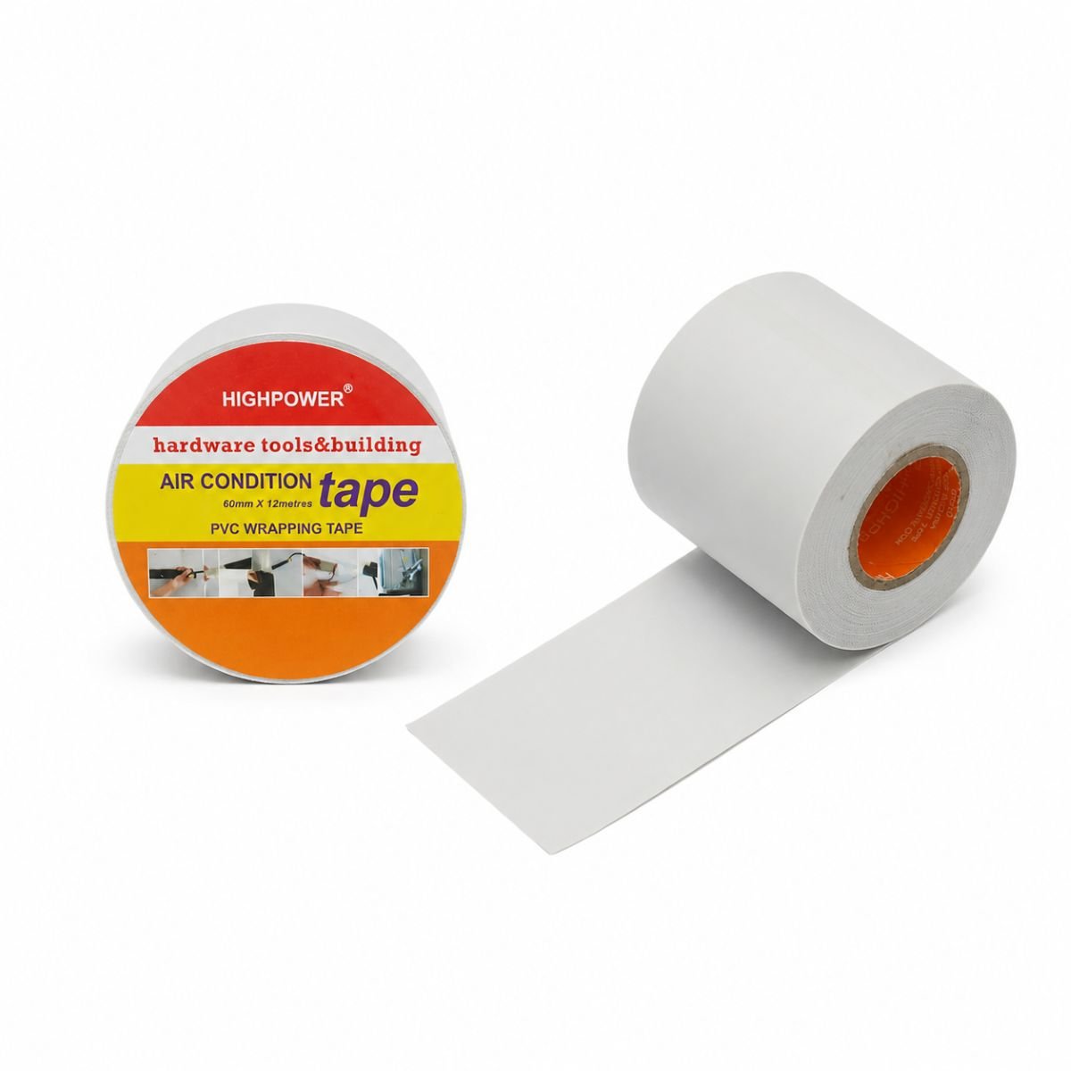 Banda matisat aer conditionat PVC alba neadeziva 60mm x 12m HighPower
