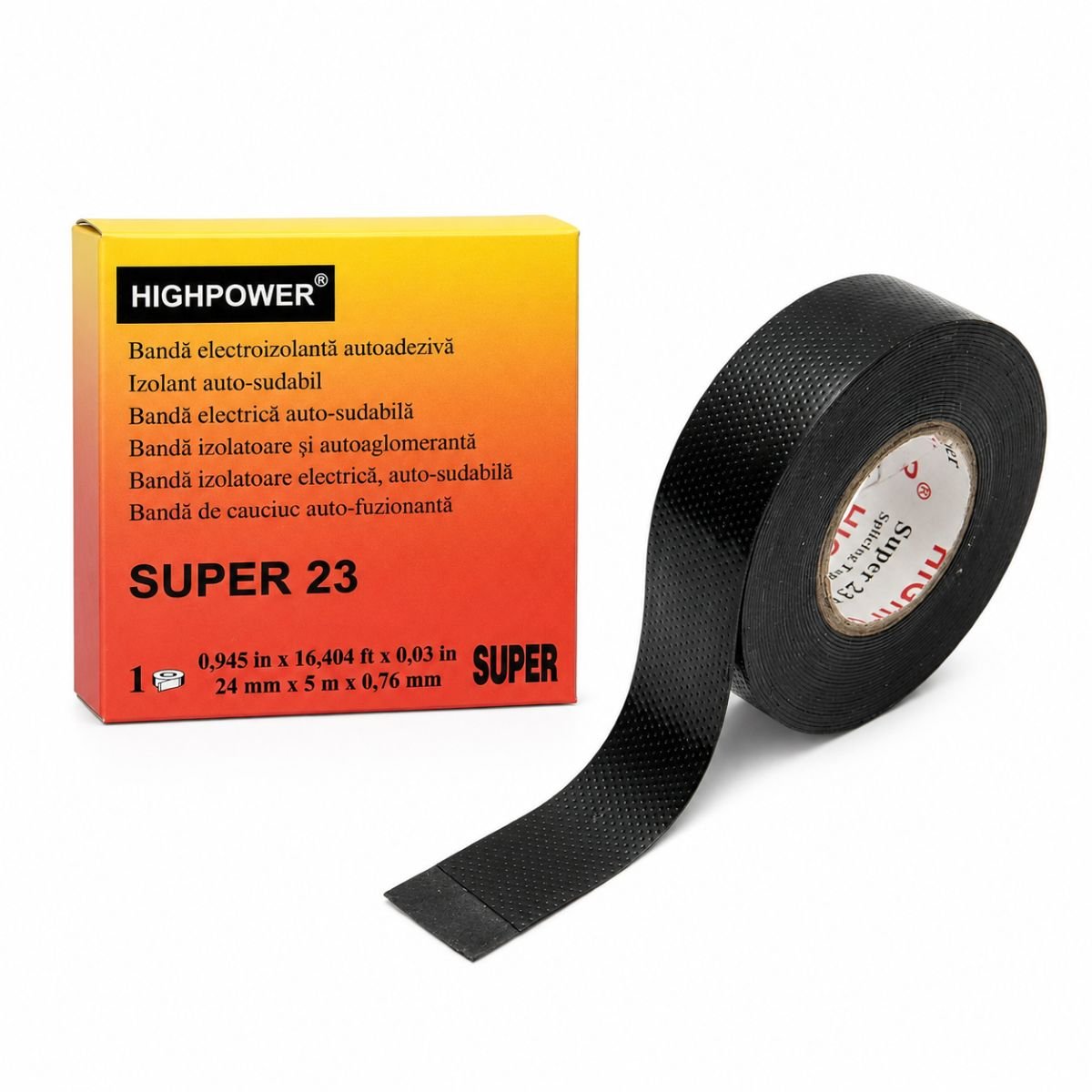 Banda autovulcanizanta electroizolanta din cauciuc 24mm x 5m Super 23 HighPower