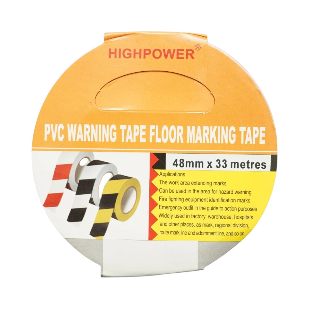 Banda adeziva de avertizare si marcare podea PVC rosu-alb 48mm x 33m HighPower - imagine 8