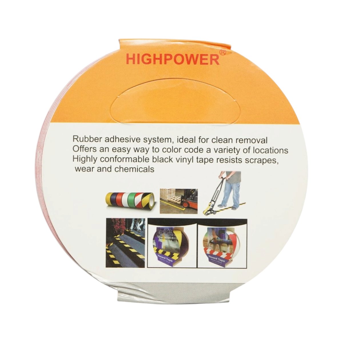 Banda adeziva de avertizare si marcare podea PVC rosu-alb 48mm x 33m HighPower - imagine 9