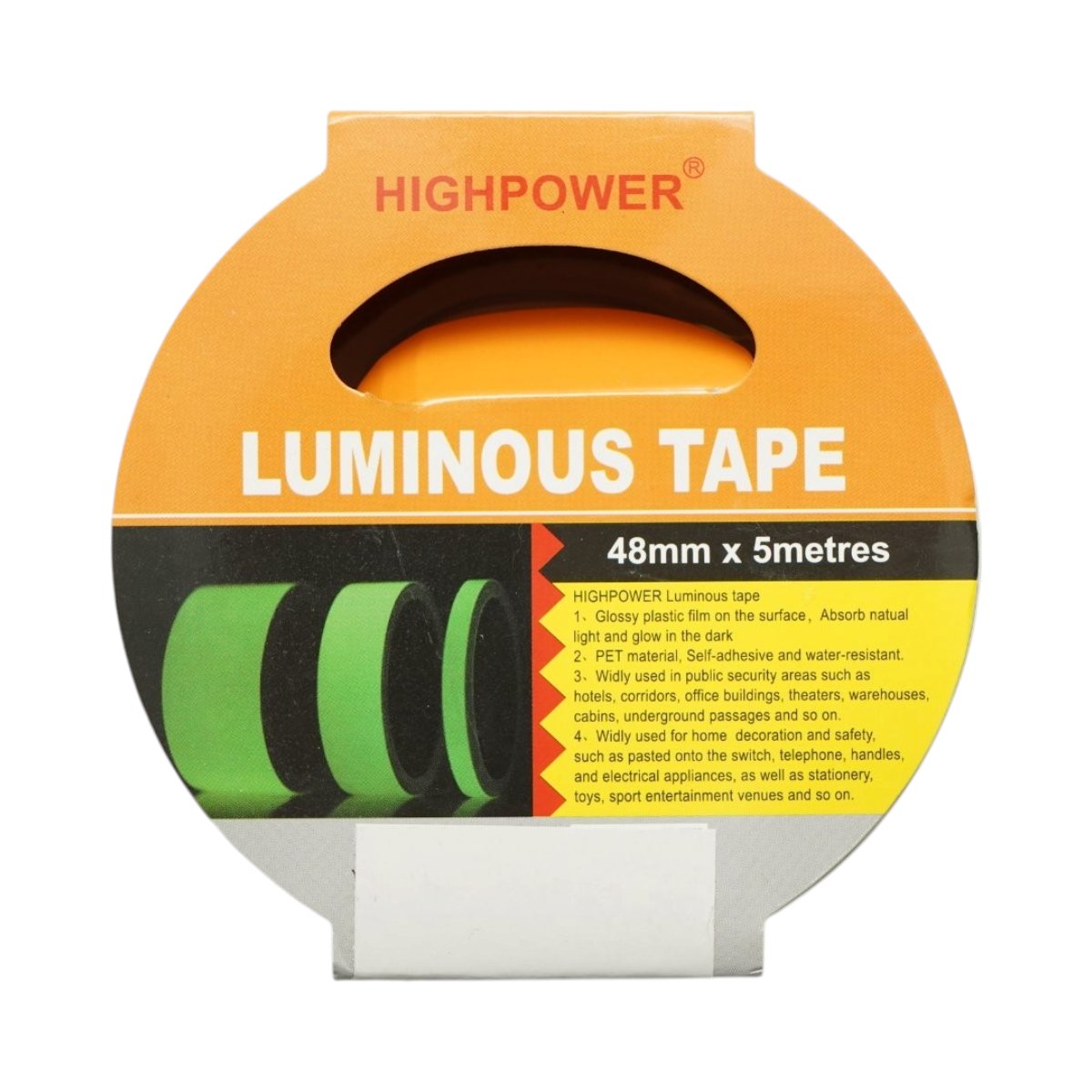 Banda adeziva fosforescenta verde 48mm x 50m HighPower - imagine 6