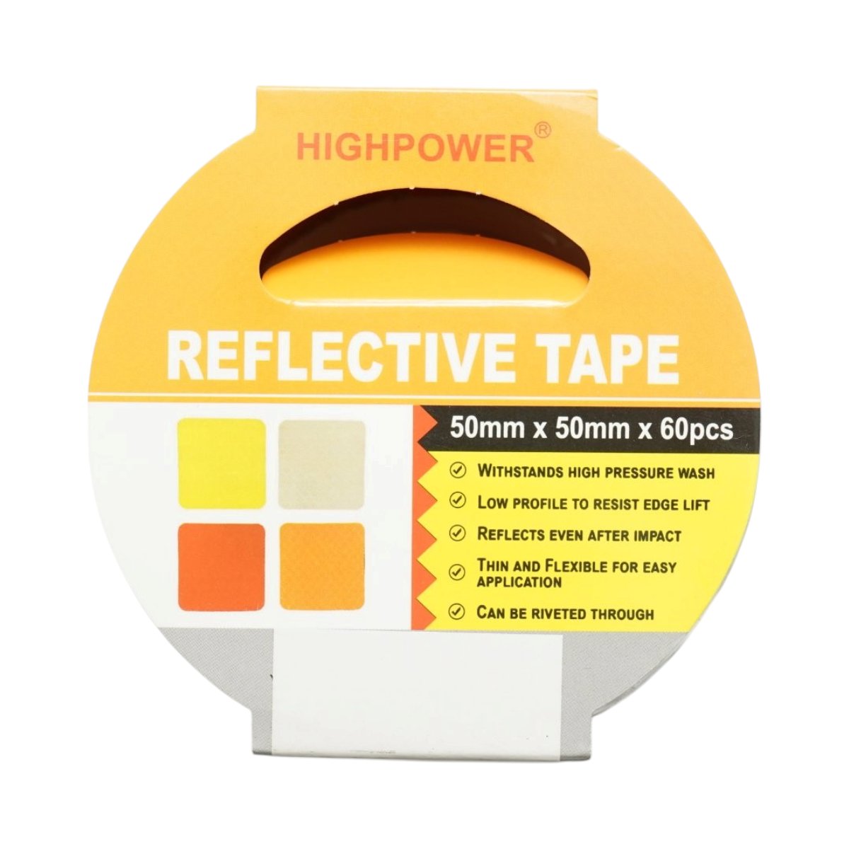 Banda reflectorizanta alba intrerupta autoadeziva 50x50mm 60 buc/rola HighPower - imagine 7