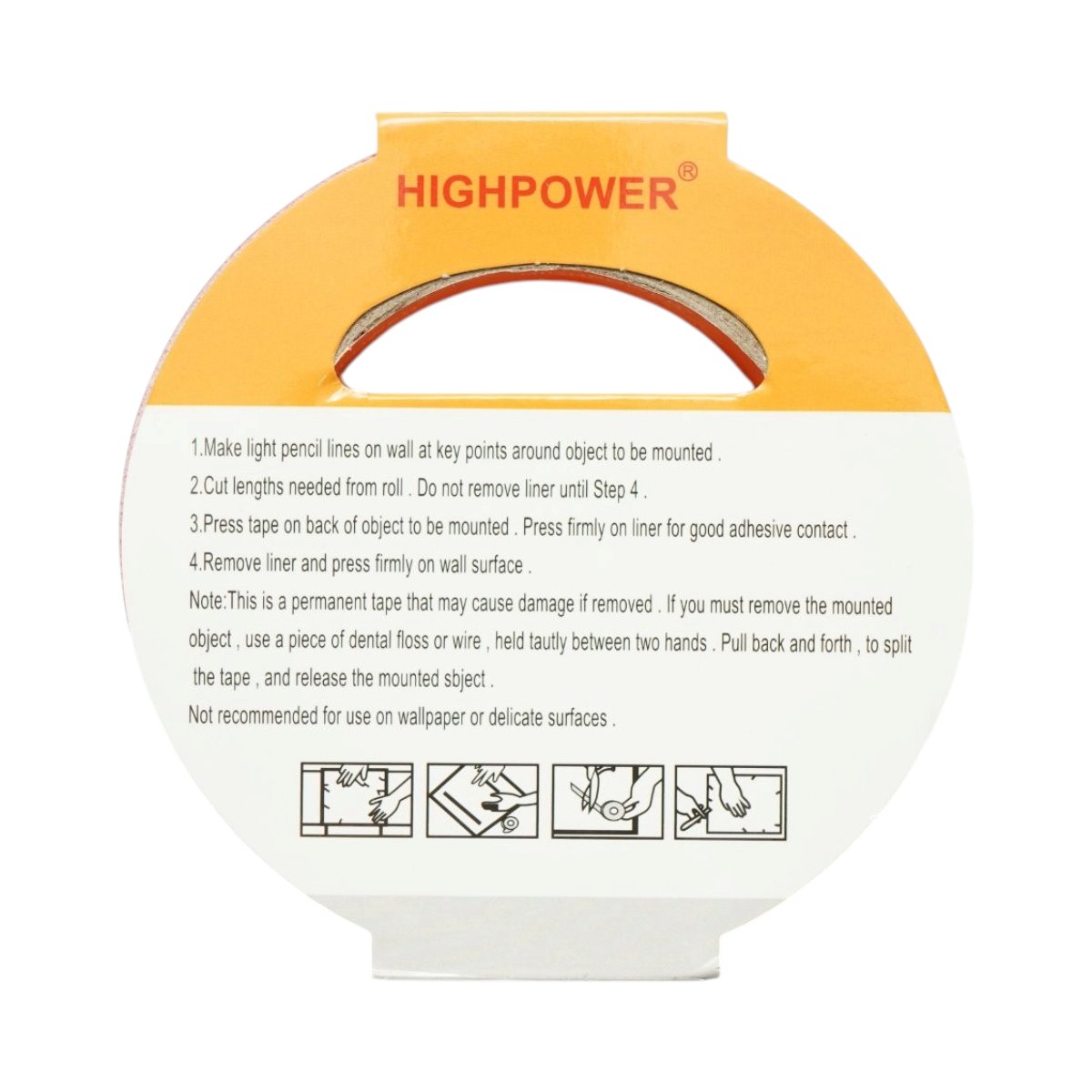 Banda dublu adeziva spuma alba PE 18mm x 5m HighPower - imagine 8
