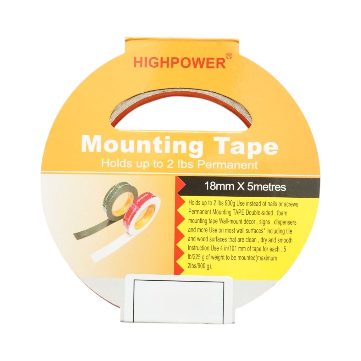 Banda dublu adeziva spuma alba PE 18mm x 5m HighPower - imagine 7